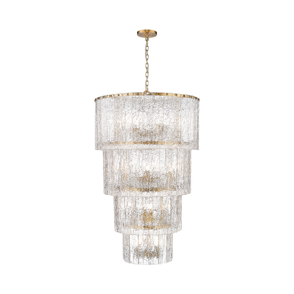 Glacier Chandelier in Modern Gold (18-Light).