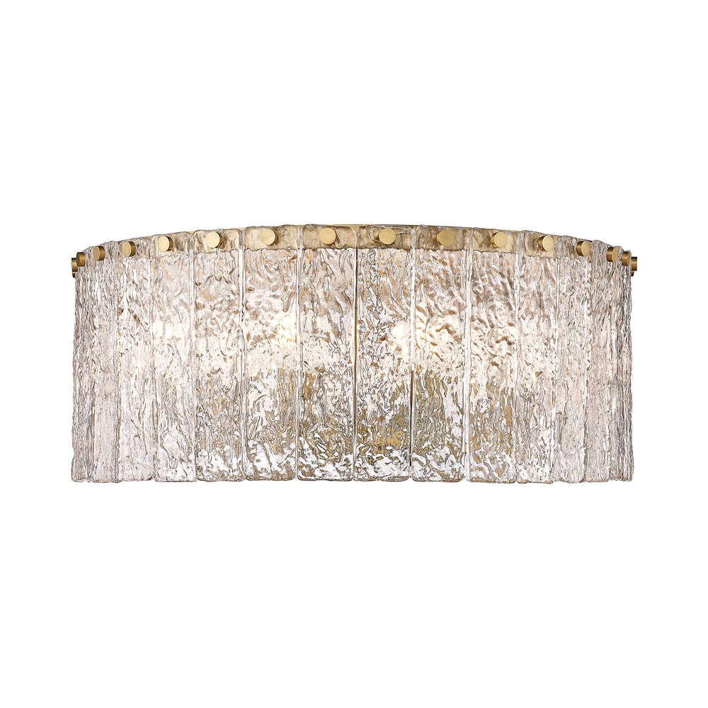 Glacier Flush Mount Ceiling Light in Modern Gold (20.51-Inch).