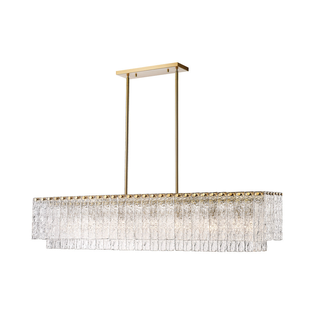 Glacier Linear Chandelier in Modern Gold (53.5-Inch).