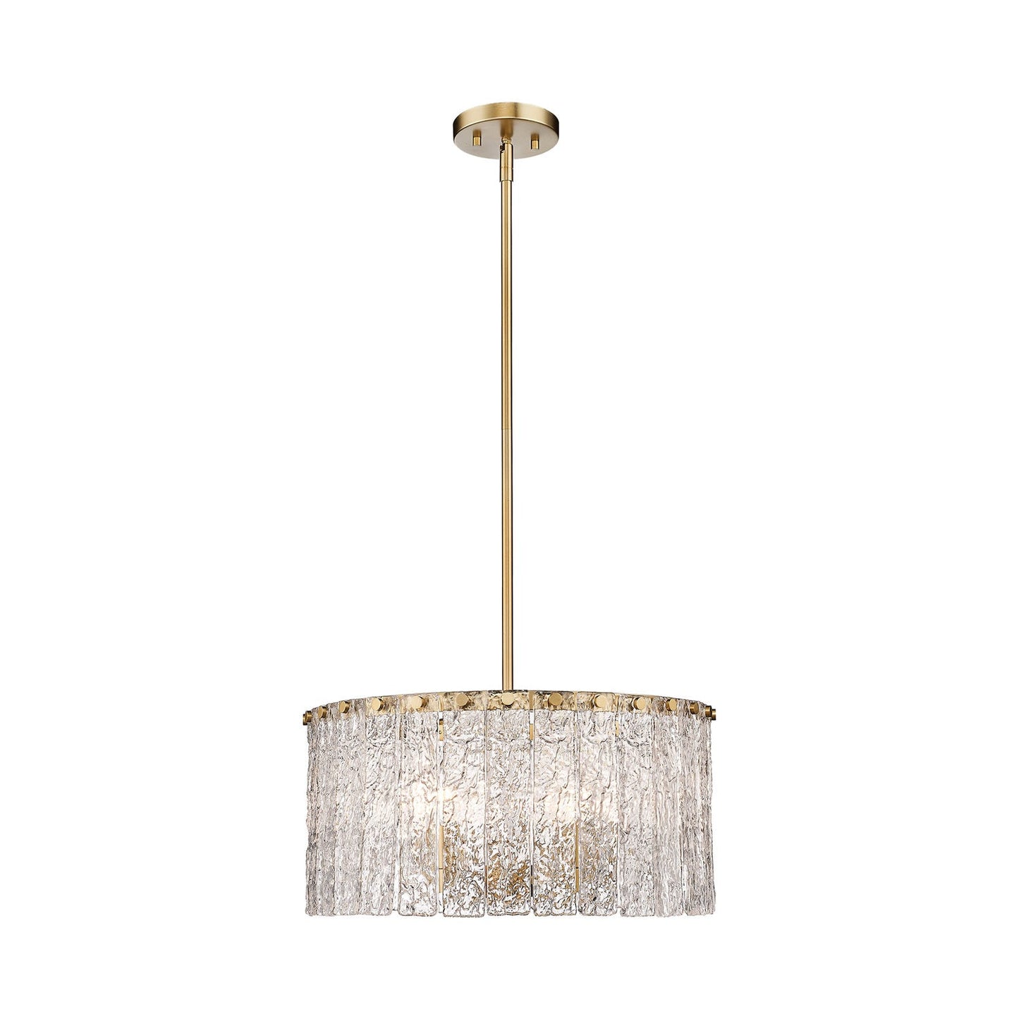 Glacier Round Pendant Light in Modern Gold (18.7-Inch).