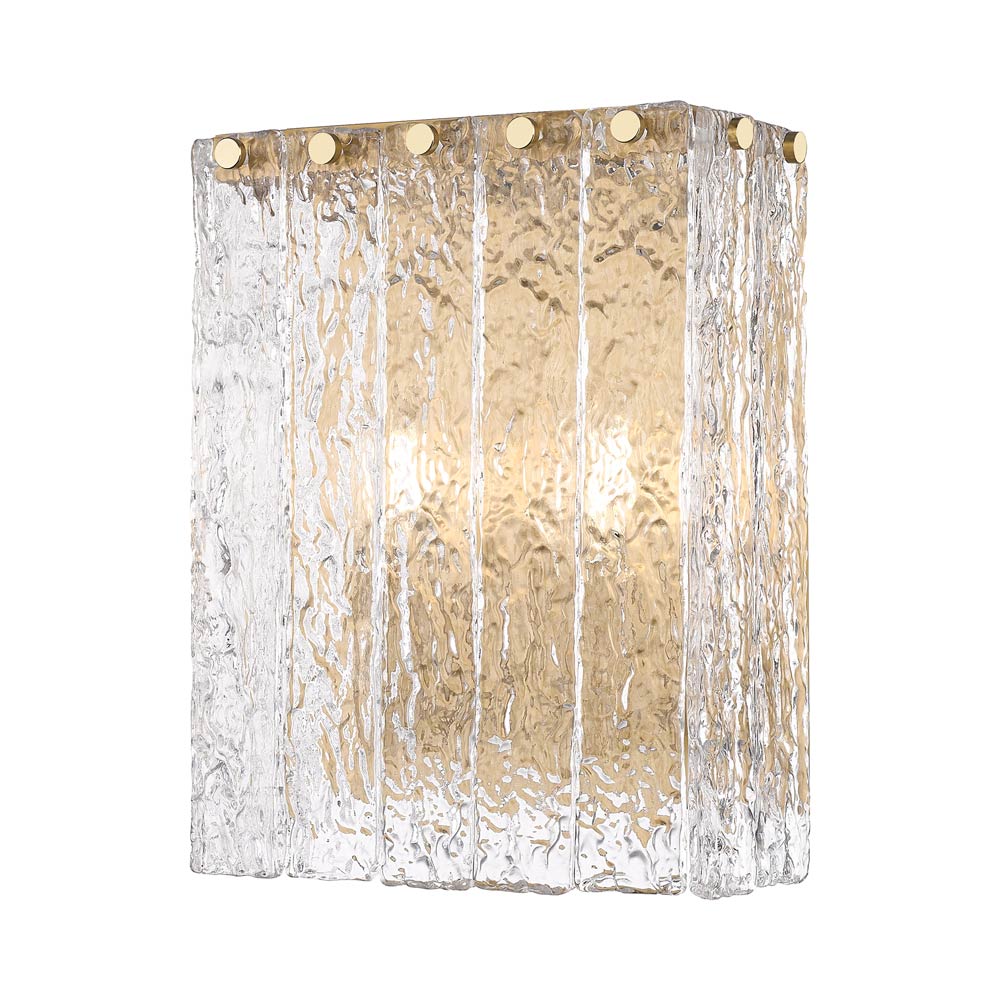 Glacier Wall Light in Modern Gold (2-Light).