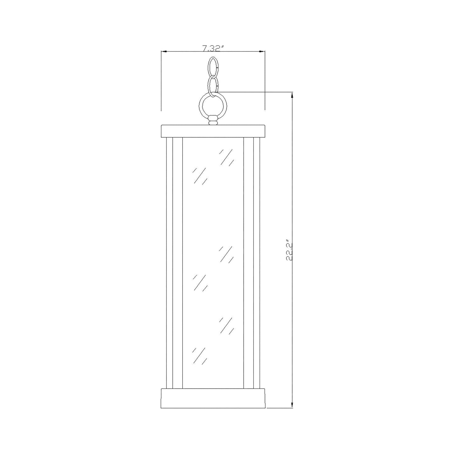 Glenwood Outdoor Pendant Light - line drawing.