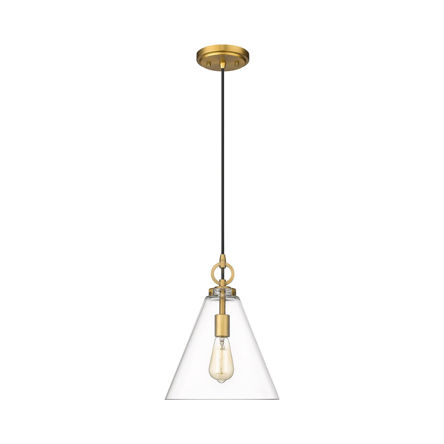 Harper Pendant Light in Rubbed Brass (11.5-Inch).