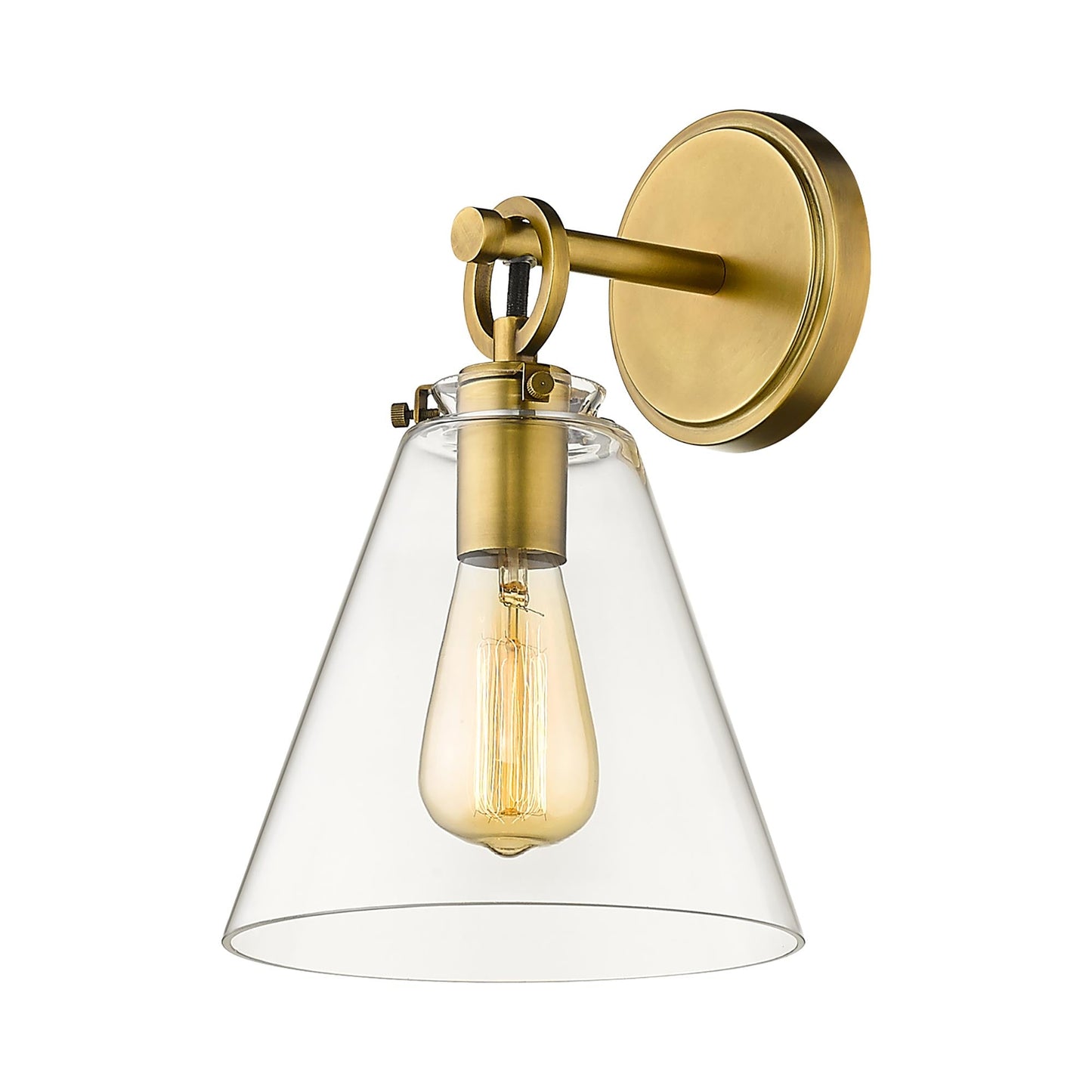 Harper Wall Light in Rubbed Brass.
