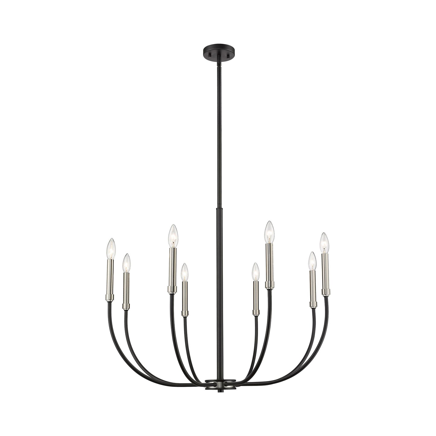 Haylie Chandelier in Matte Black/Brushed Nickel (8-Light).