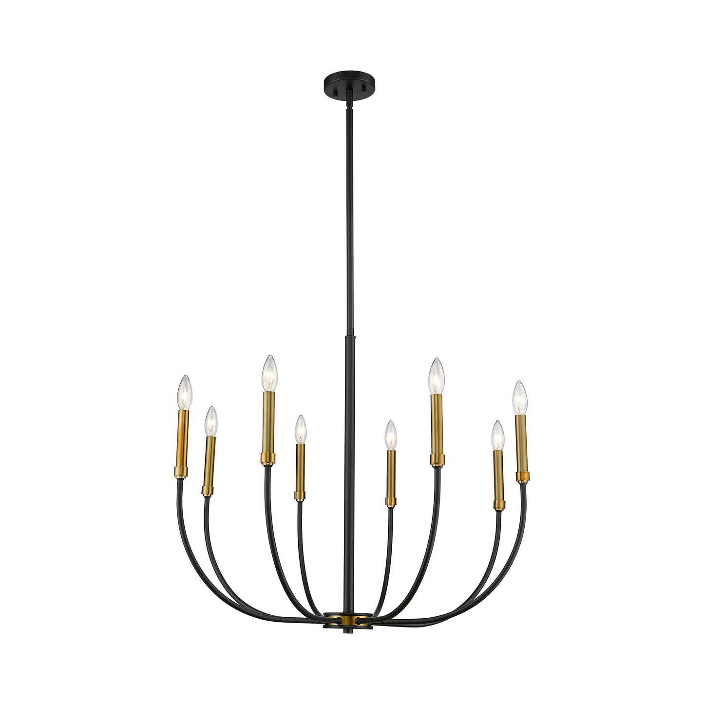 Haylie Chandelier in Matte Black/Olde Brass (8-Light).