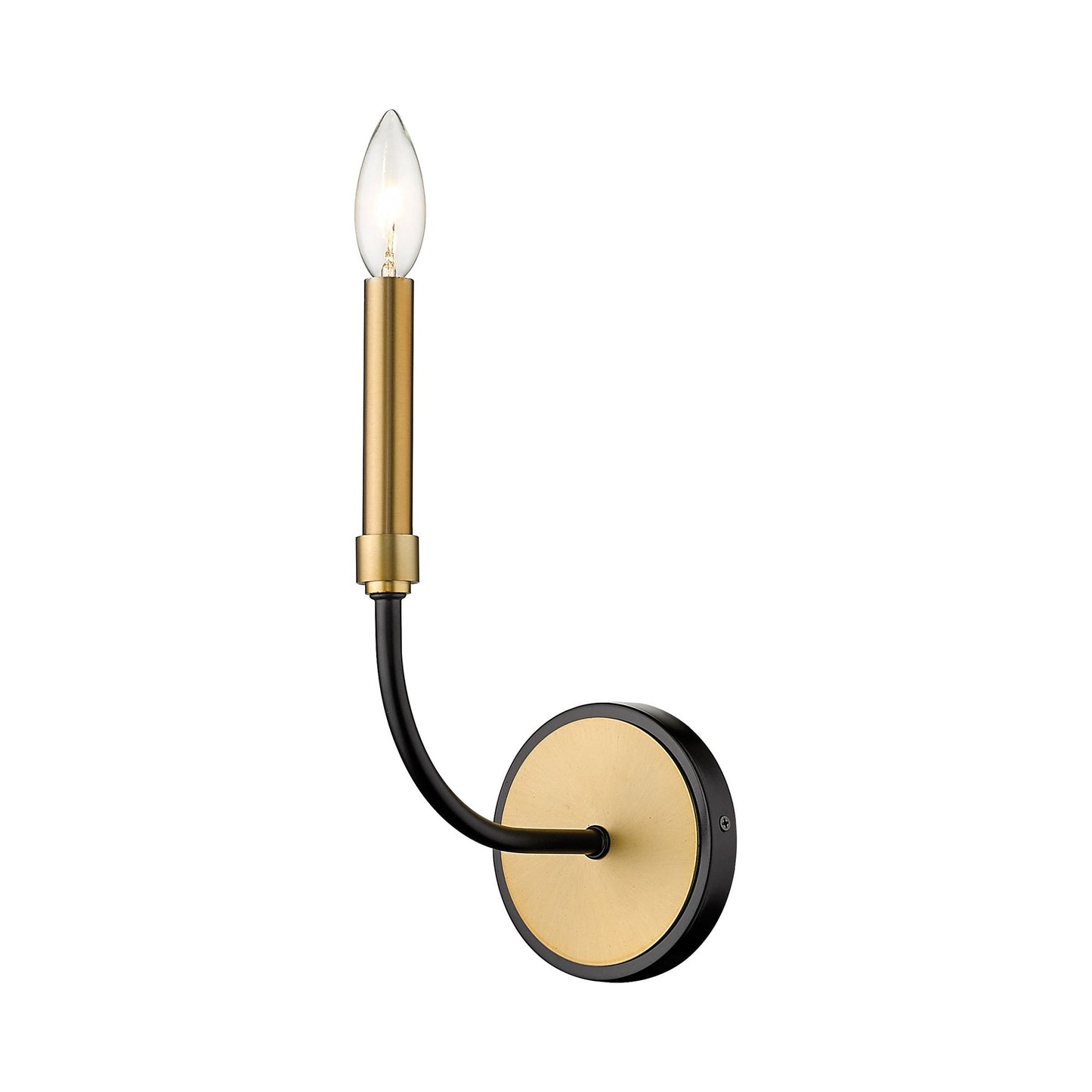 Haylie Wall Light in Matte Black/Olde Brass.
