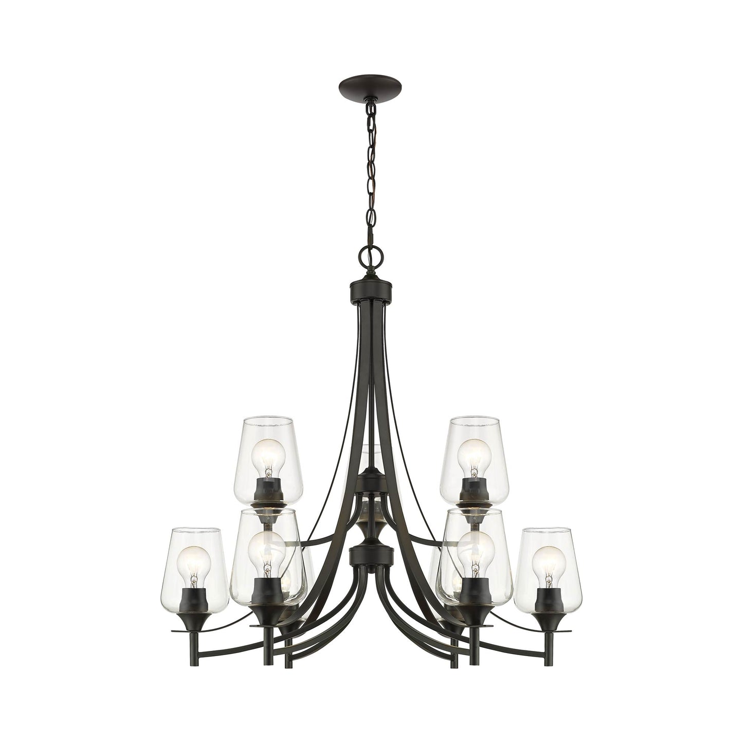 Joliet Chandelier in Matte Black (9-Light).
