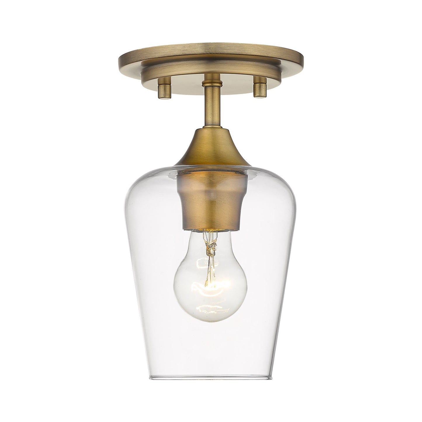 Joliet Flush Mount Ceiling Light in Olde Brass.