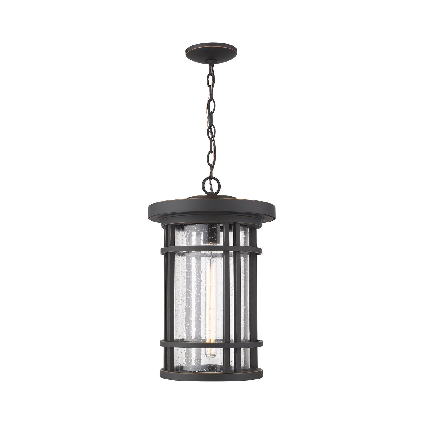 Jordan Outdoor Pendant Light in Oil Rubbed Bronze (18.75-Inch).