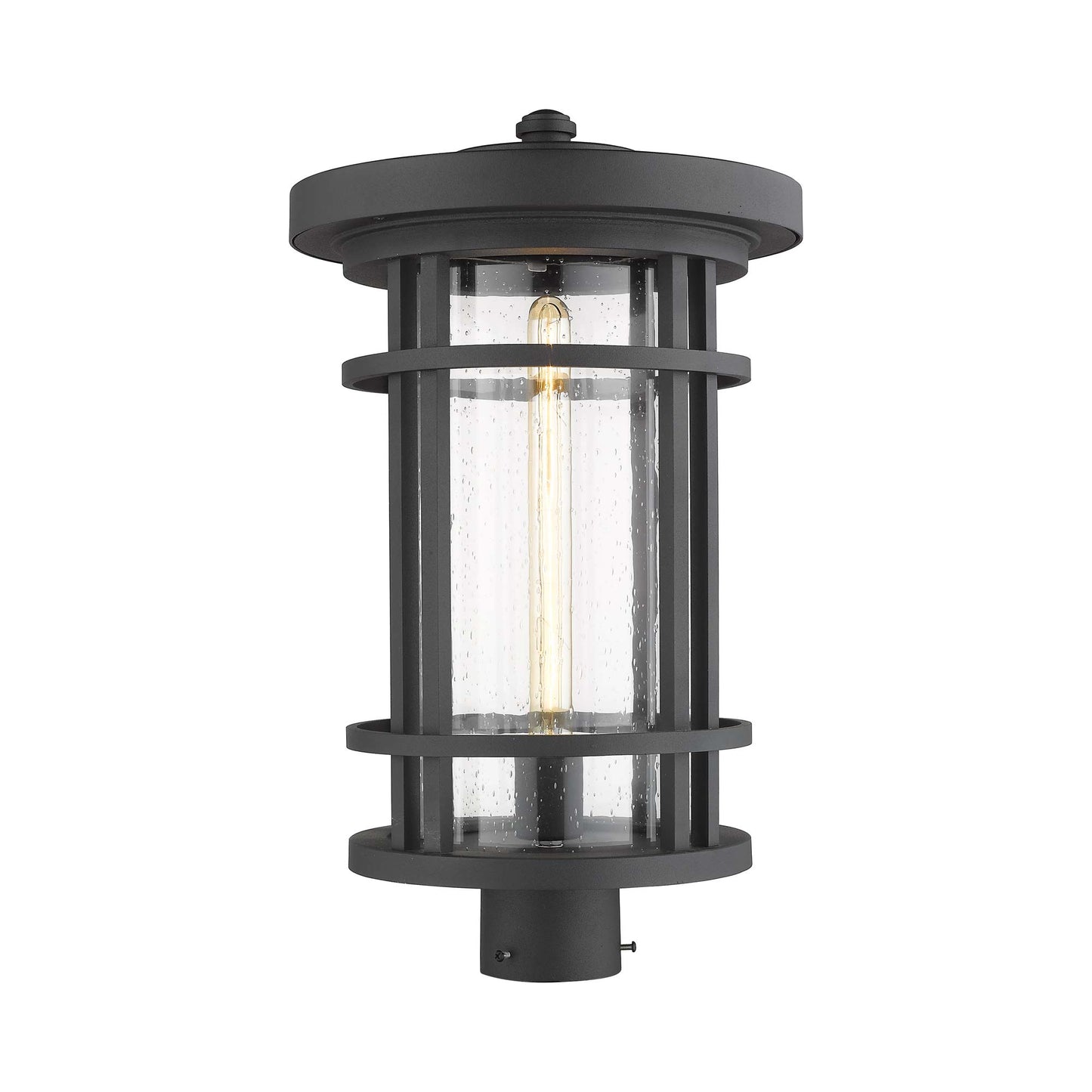 Jordan Outdoor Round Post Light in Black (20.25-Inch).