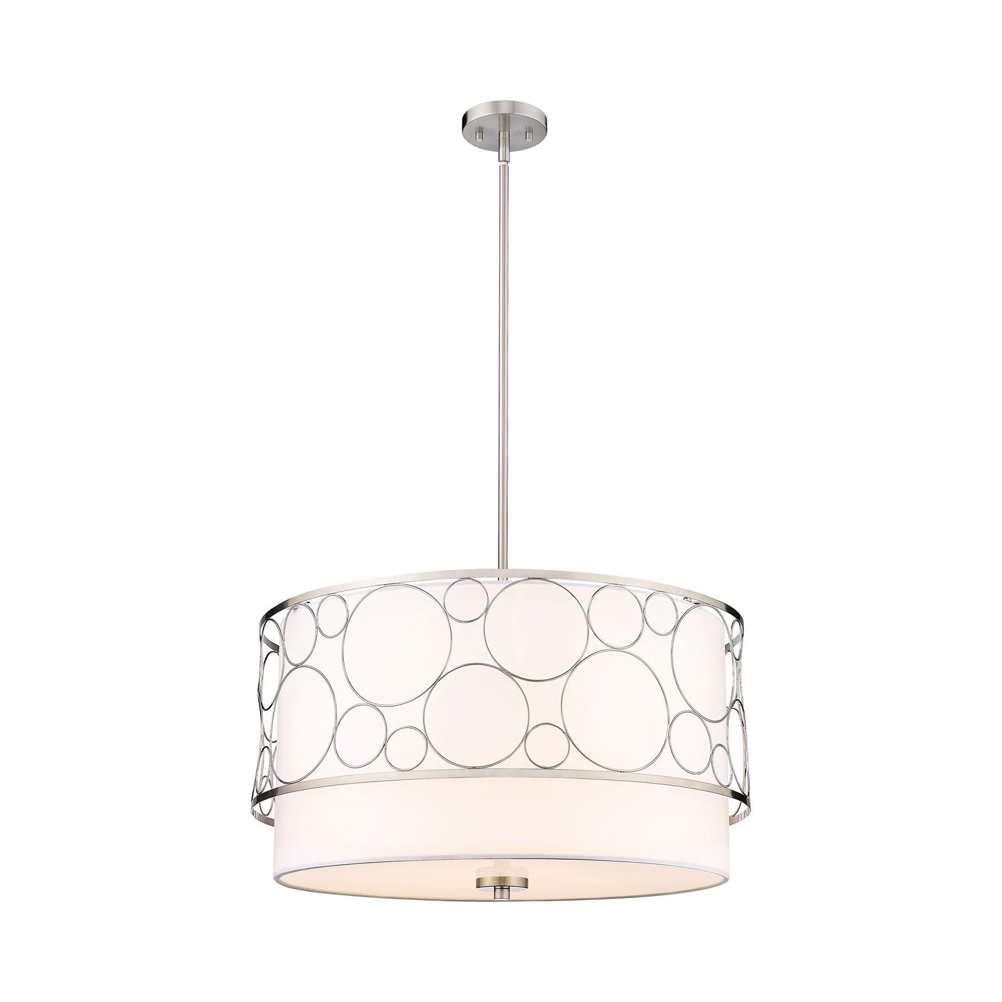 Kendall Chandelier in Brushed Nickel.