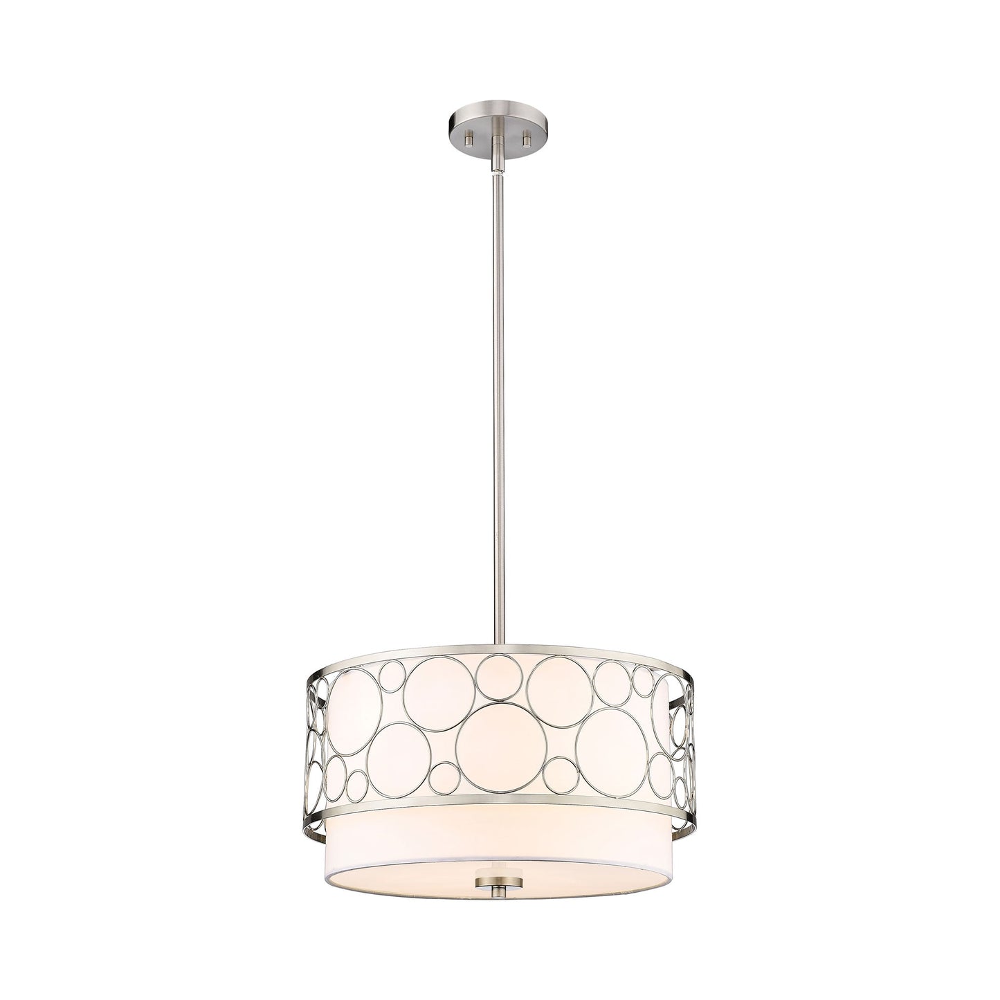 Kendall Pendant Light in Brushed Nickel.