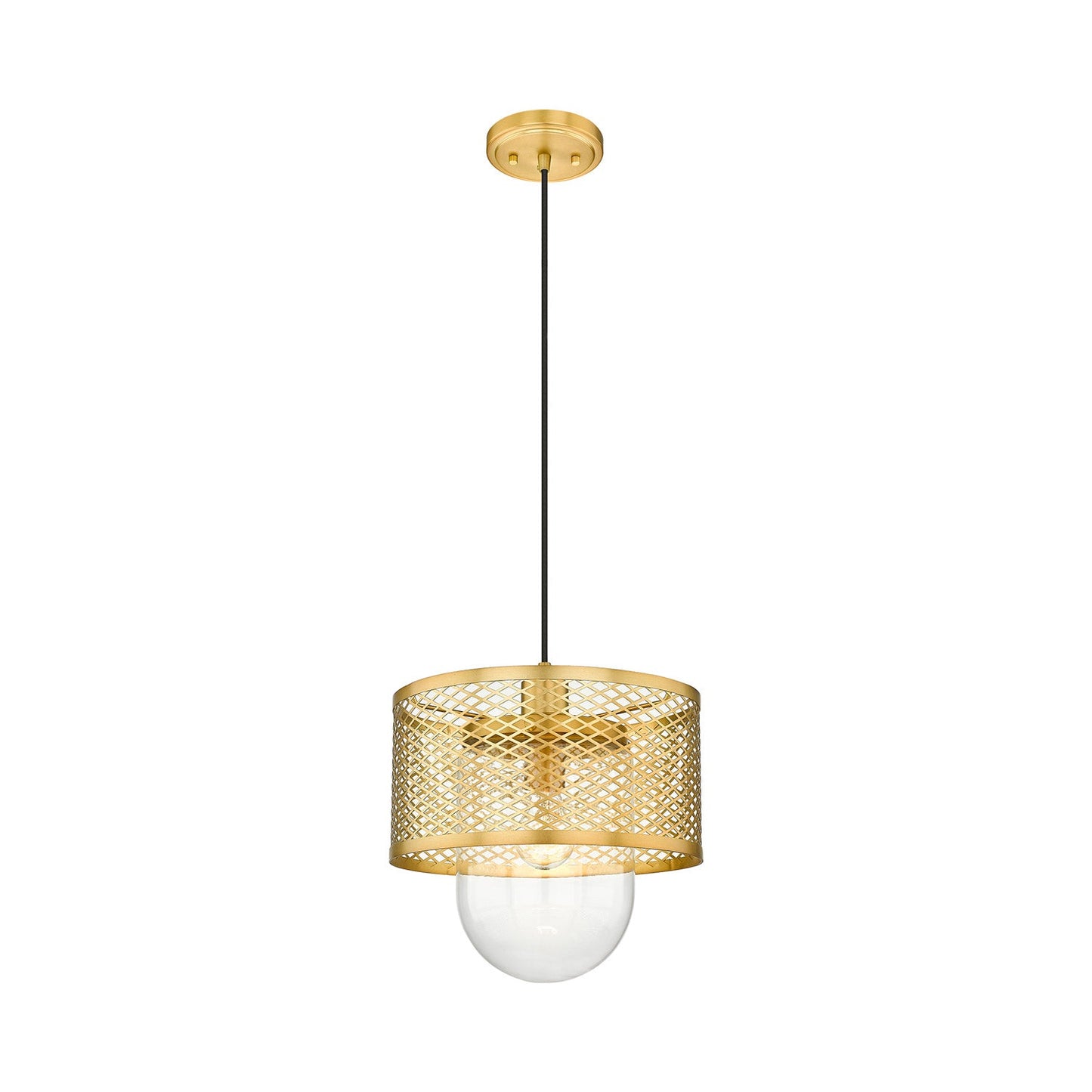 Kipton Pendant Light in Rubbed Brass (11-Inch).