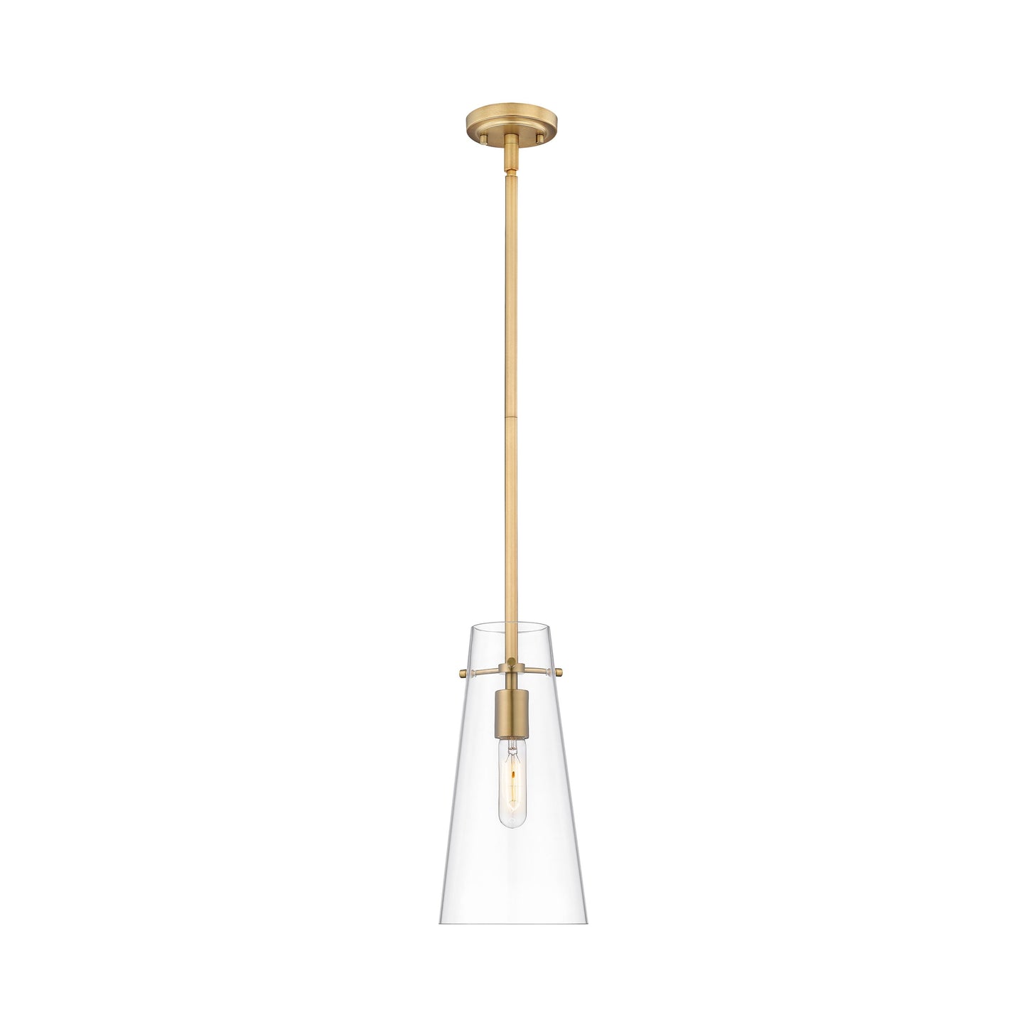 Kira Single Pendant Light in Modern Gold (13-Inch).