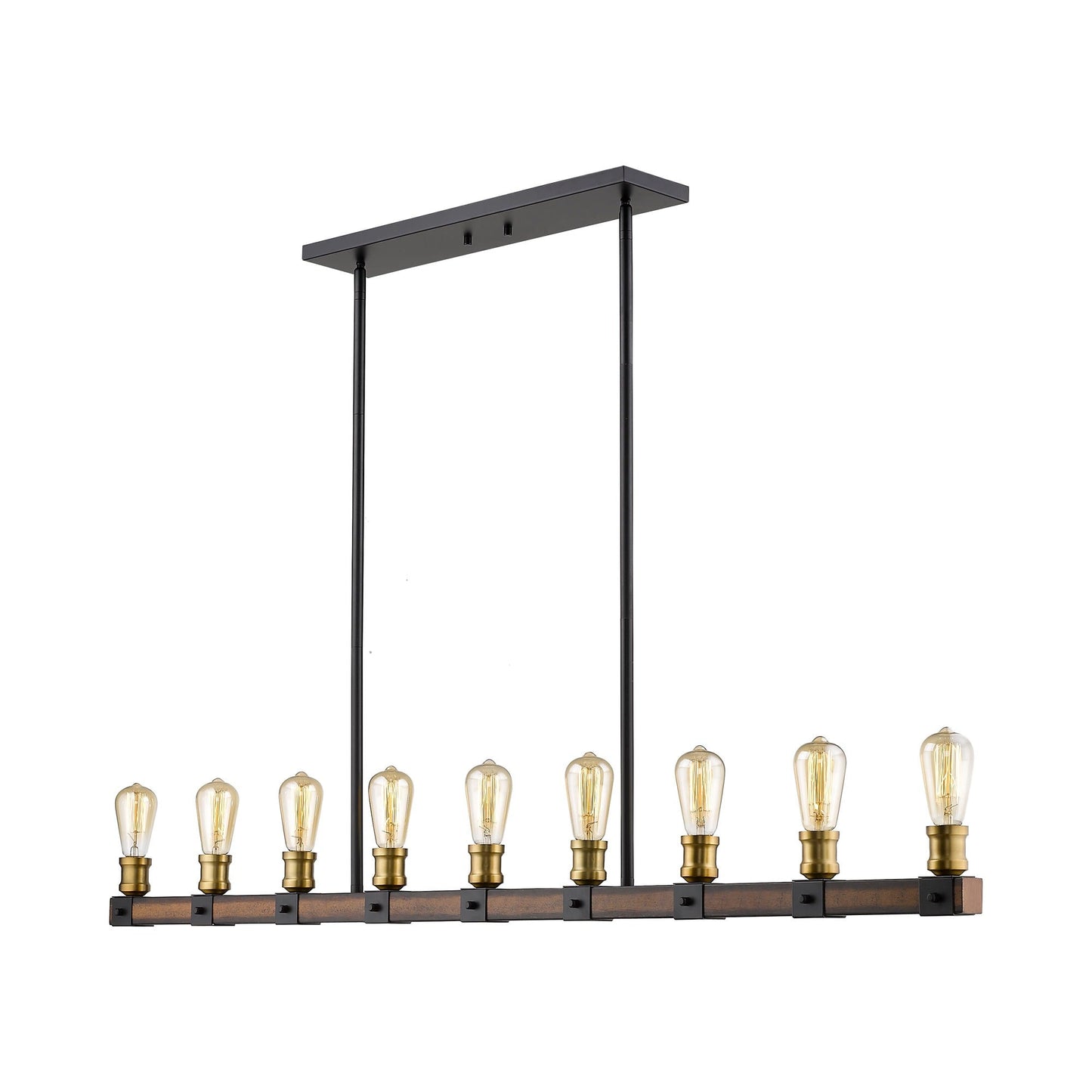 Kirkland 472 Linear Chandelier in Rustic Mahogany (9-Light).