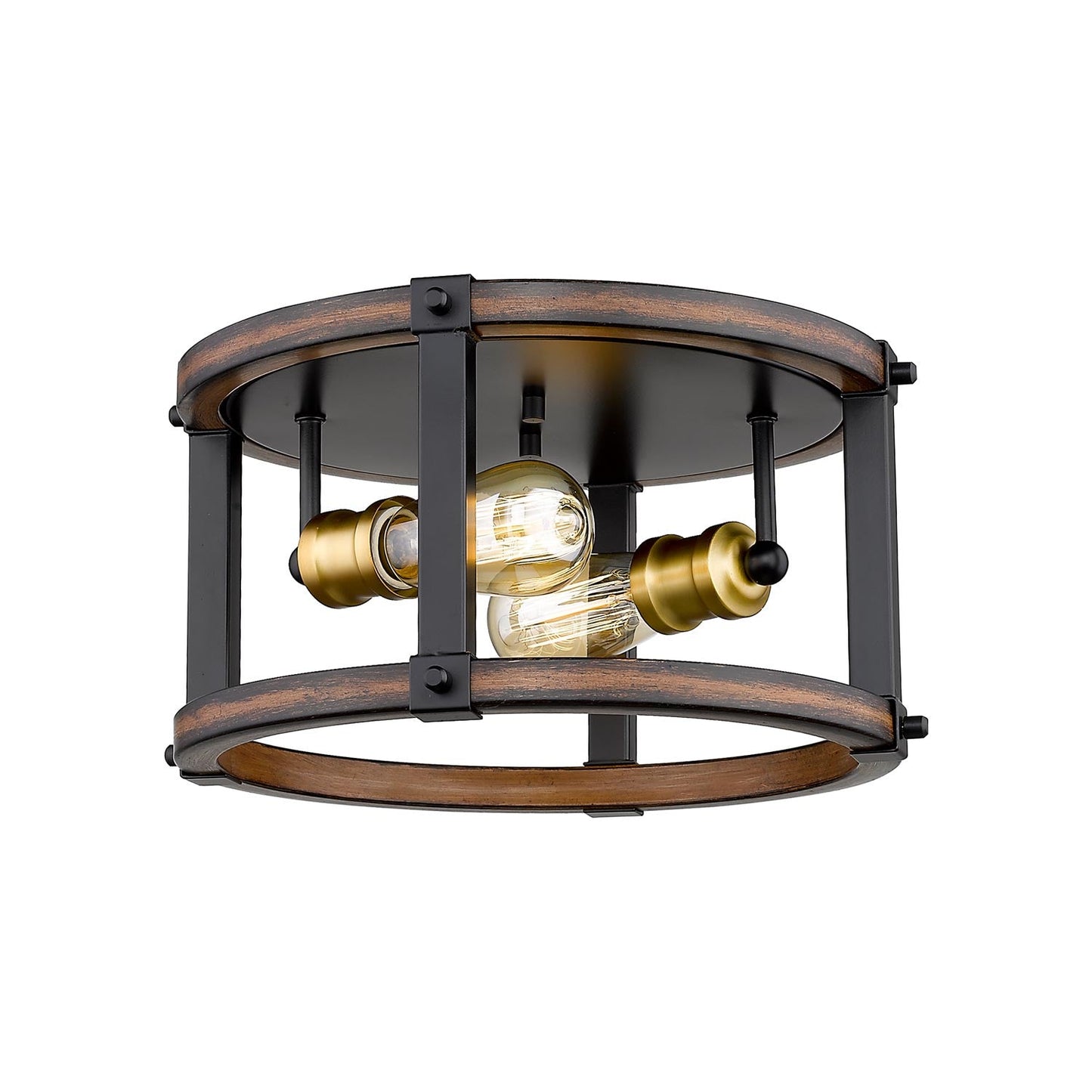 Kirkland Flush Mount Ceiling Light in Rustic Mahogany (12.75-Inch).