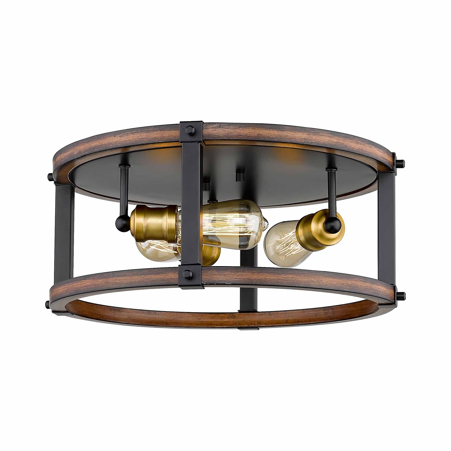Kirkland Flush Mount Ceiling Light in Rustic Mahogany (16.25-Inch).