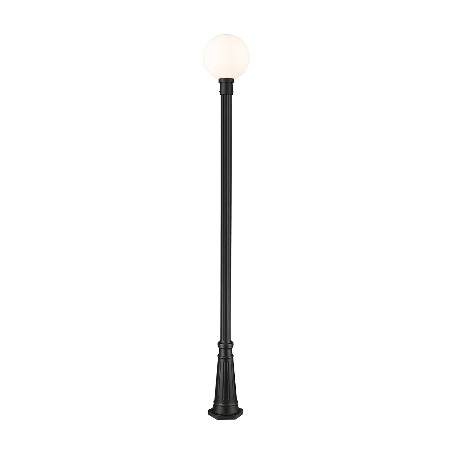 Laurent 519P Outdoor Globe Post Light in White Opal (109.25-Inch).