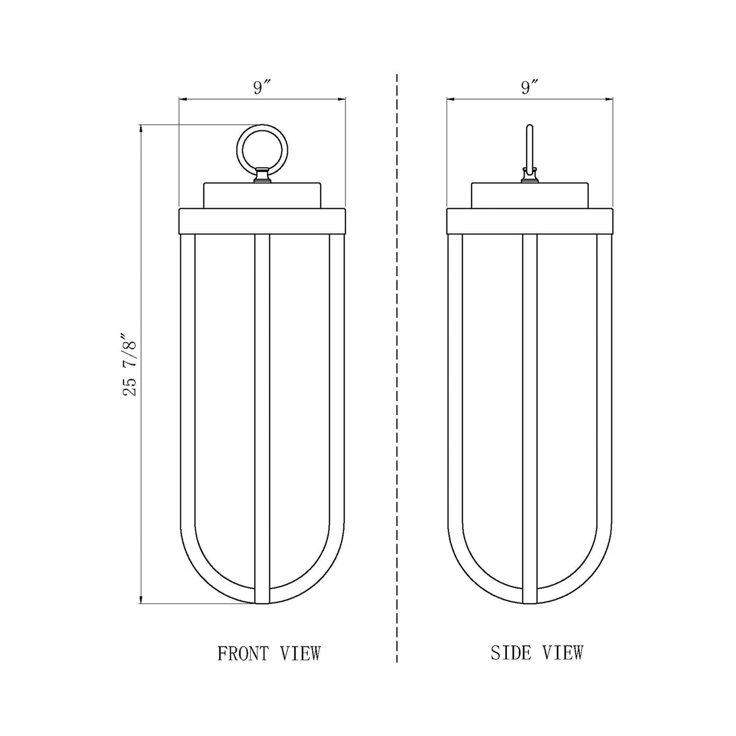 Leland Outdoor LED Pendant Light - line drawing.