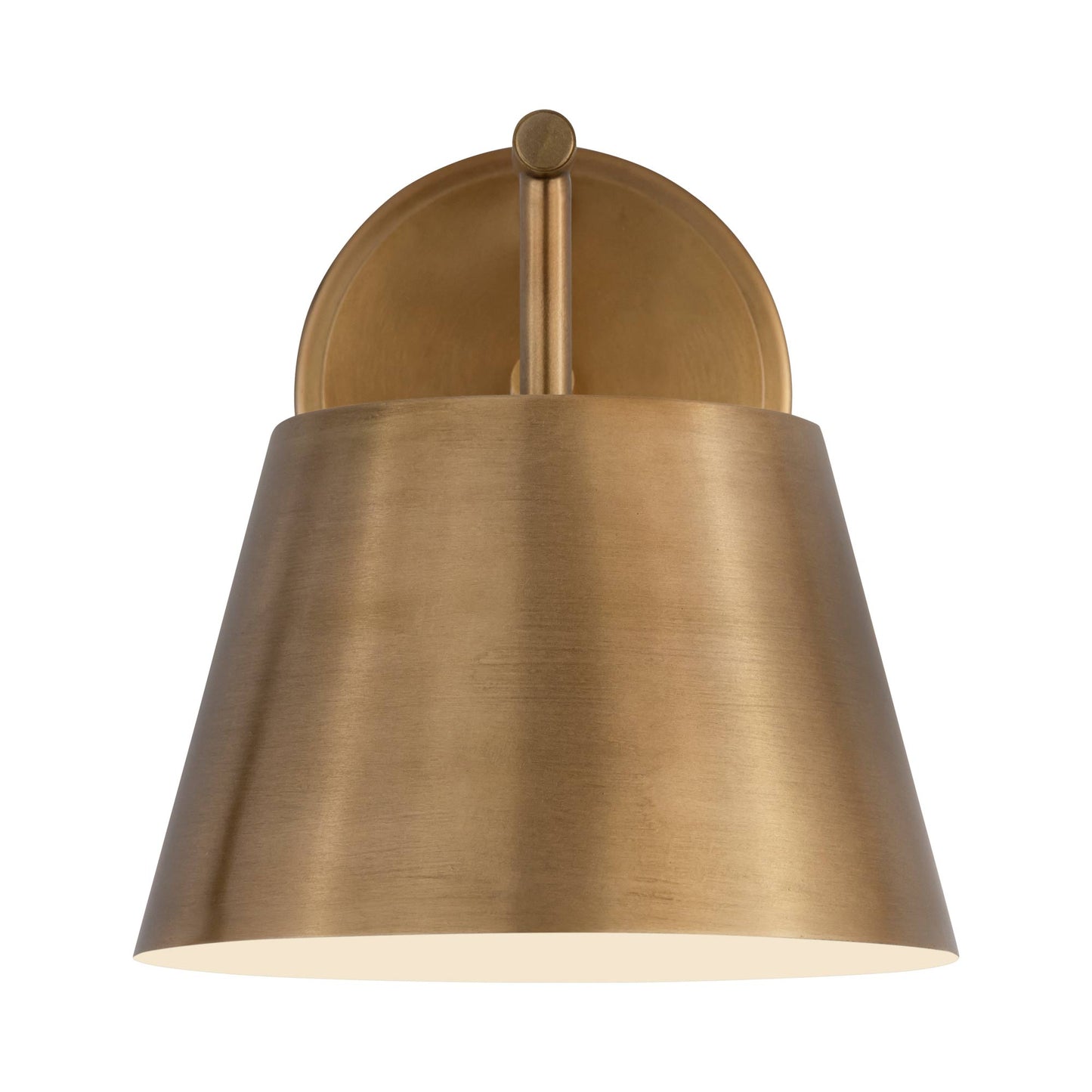 Lilly Wall Light in Rubbed Brass.