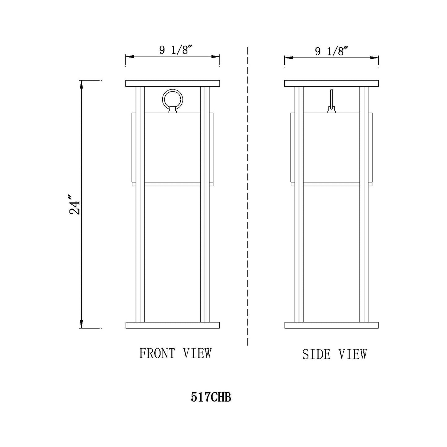 Luca Outdoor LED Pendant Light - line drawing.