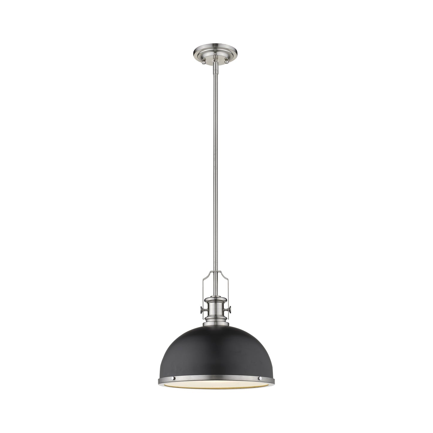 Melange Pendant Light in Matte Black/Brushed Nickel (13.2-Inch).