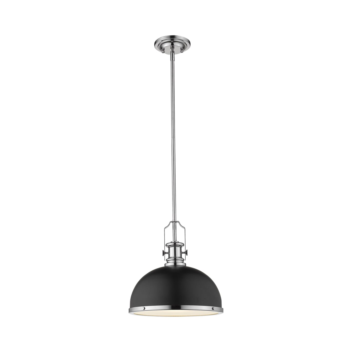 Melange Pendant Light in Matte Black/Chrome (13.2-Inch).