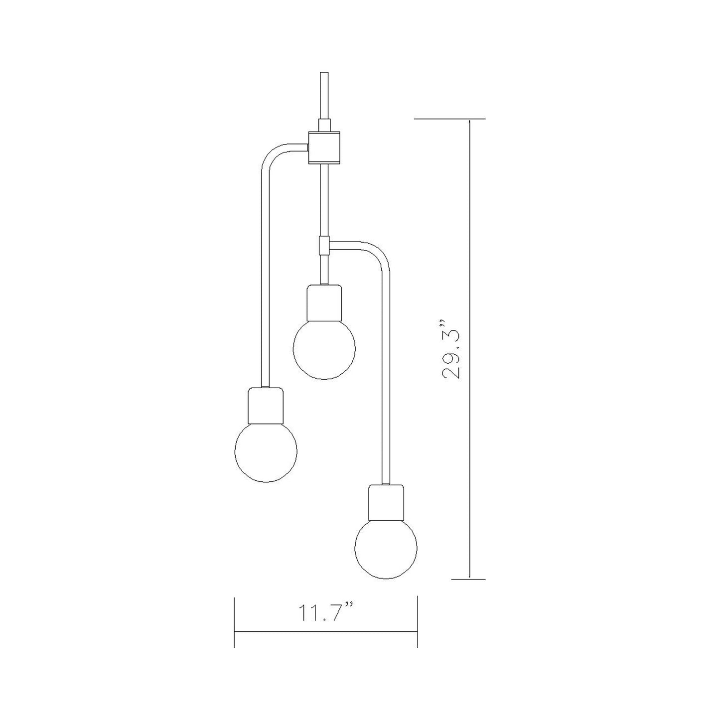 Neutra Chandelier - line drawing.