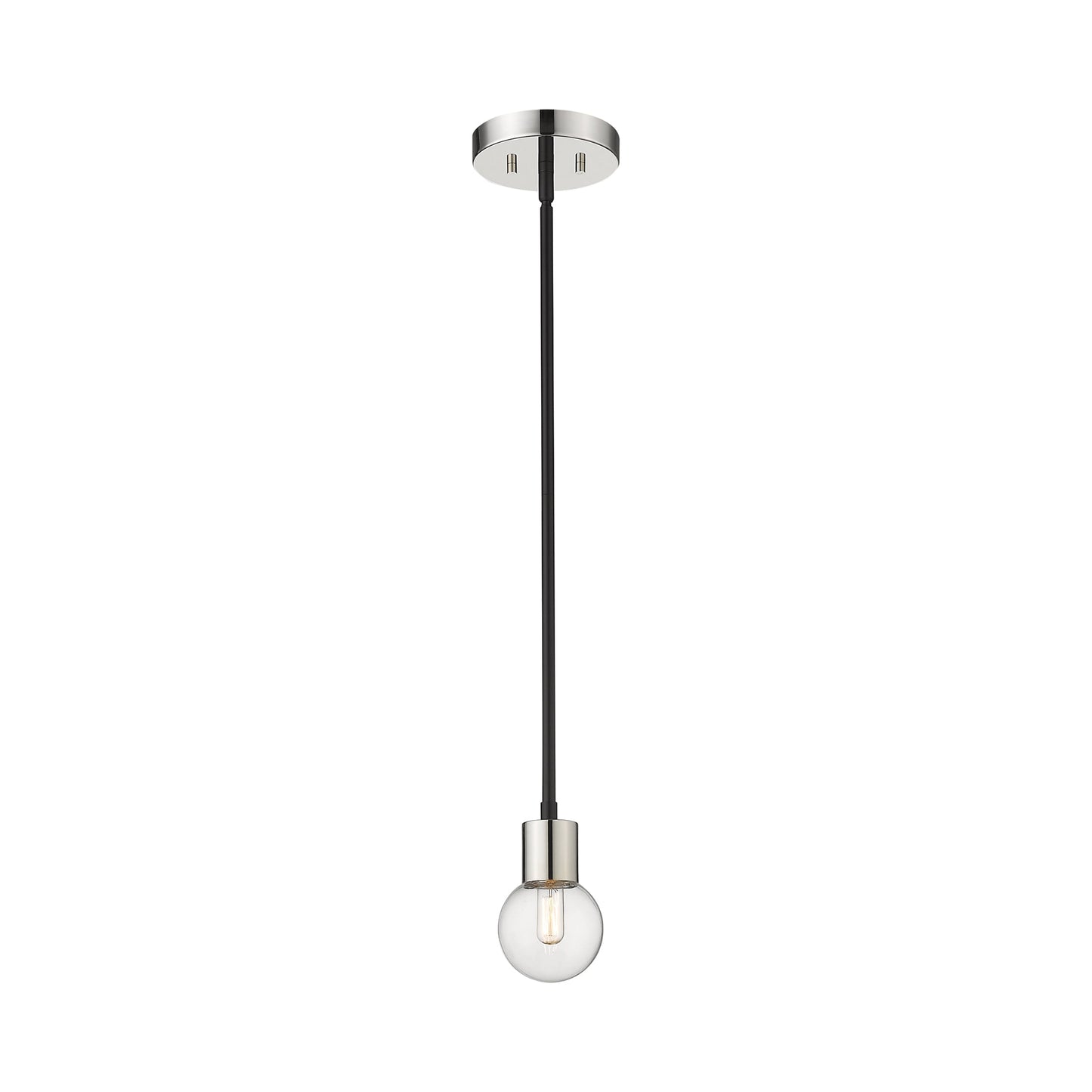 Neutra Pendant Light in Matte Black/Polished Nickel.