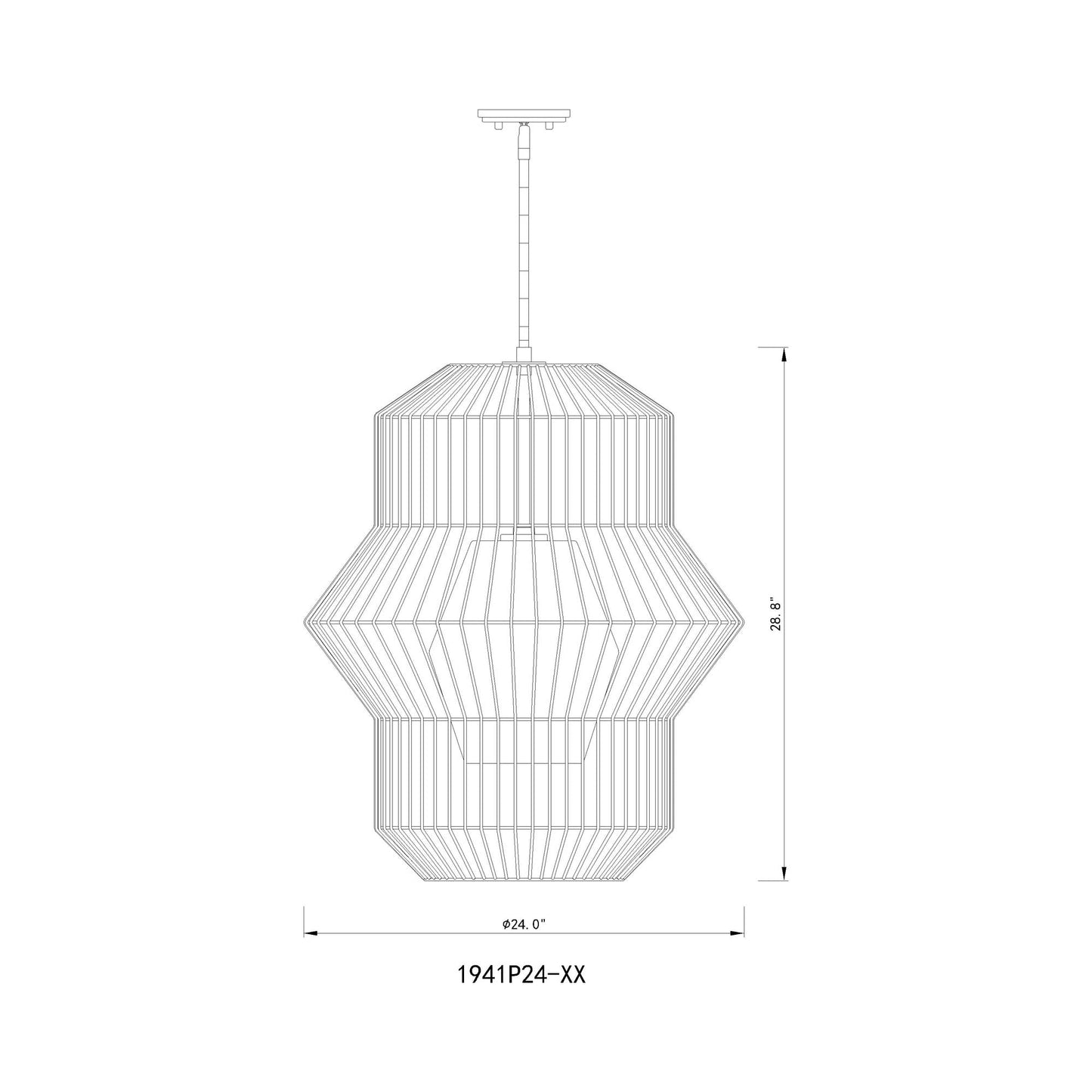 Orsay Pendant Light - line drawing.