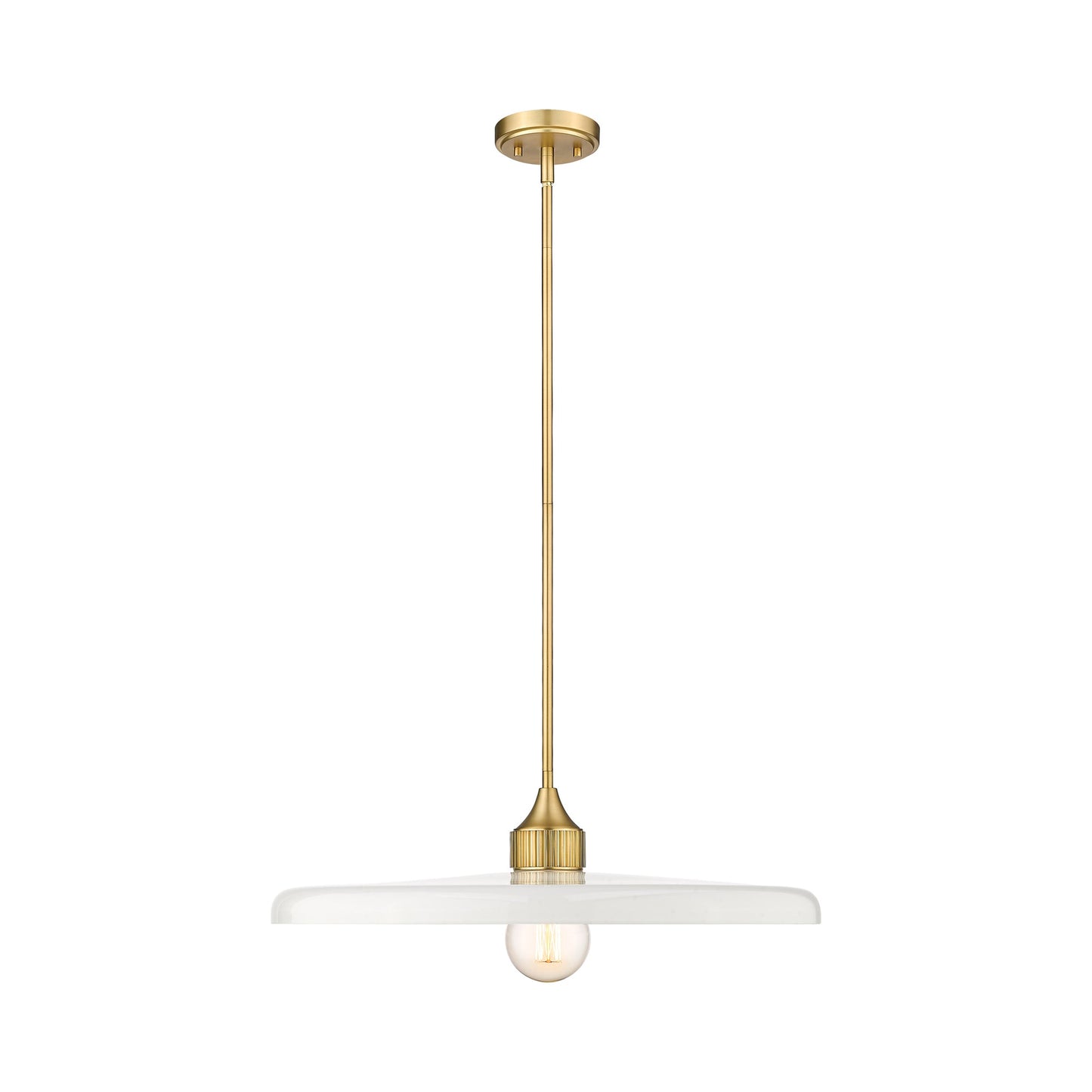 Paloma Pendant Light in Olde Brass (24-Inch/Gloss Opal).