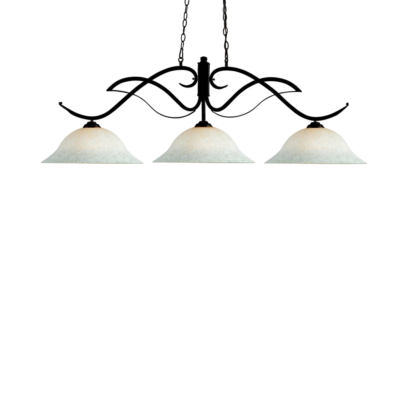 Phoenix Bowl Billiard Pendant Light in White Mottle.
