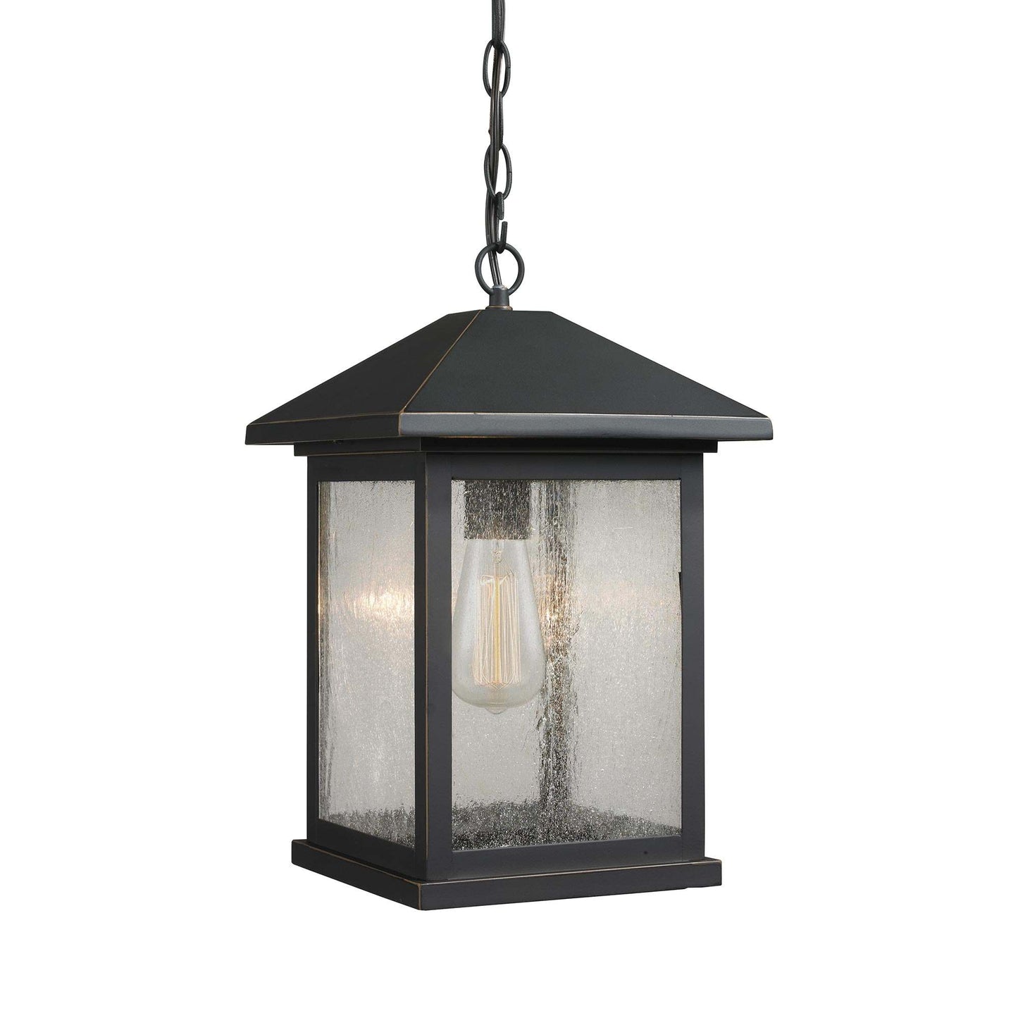 Portland Outdoor Pendant Light in Oil Rubbed Bronze (9.5-Inch).