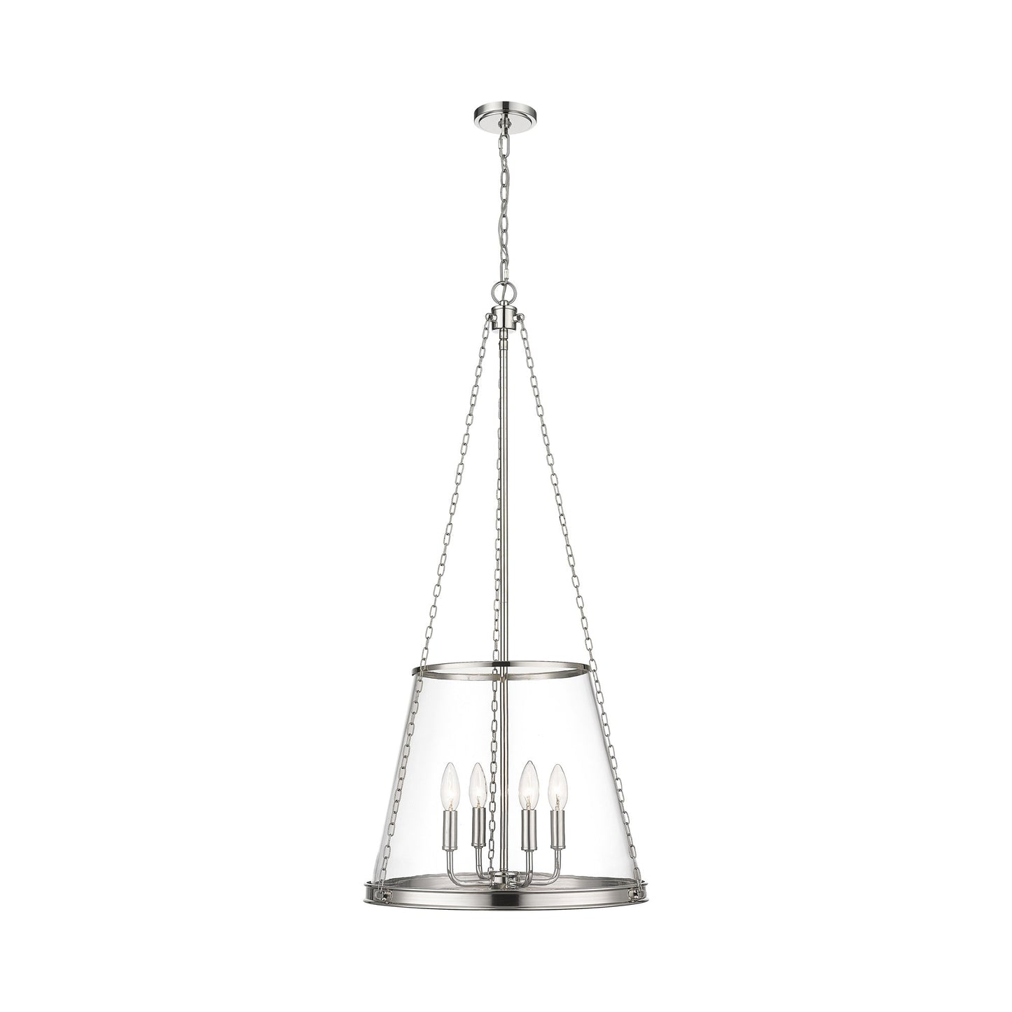 Prescott Pendant Light in Polished Nickel (Large).
