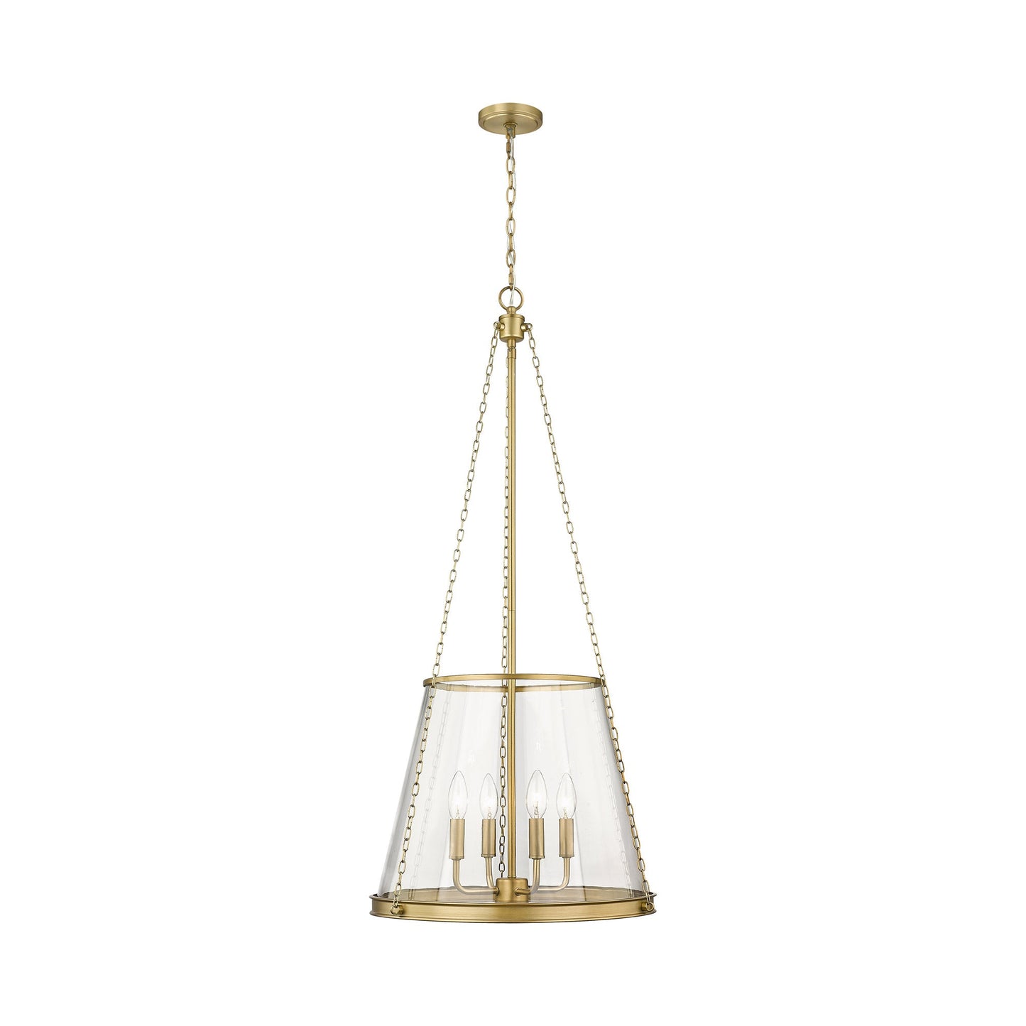 Prescott Pendant Light in Rubbed Brass (Large).