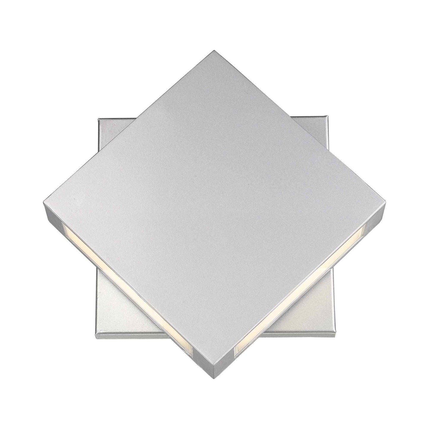 Quadrate Outdoor LED Wall Light in Silver (11.5-Inch/2-Light).