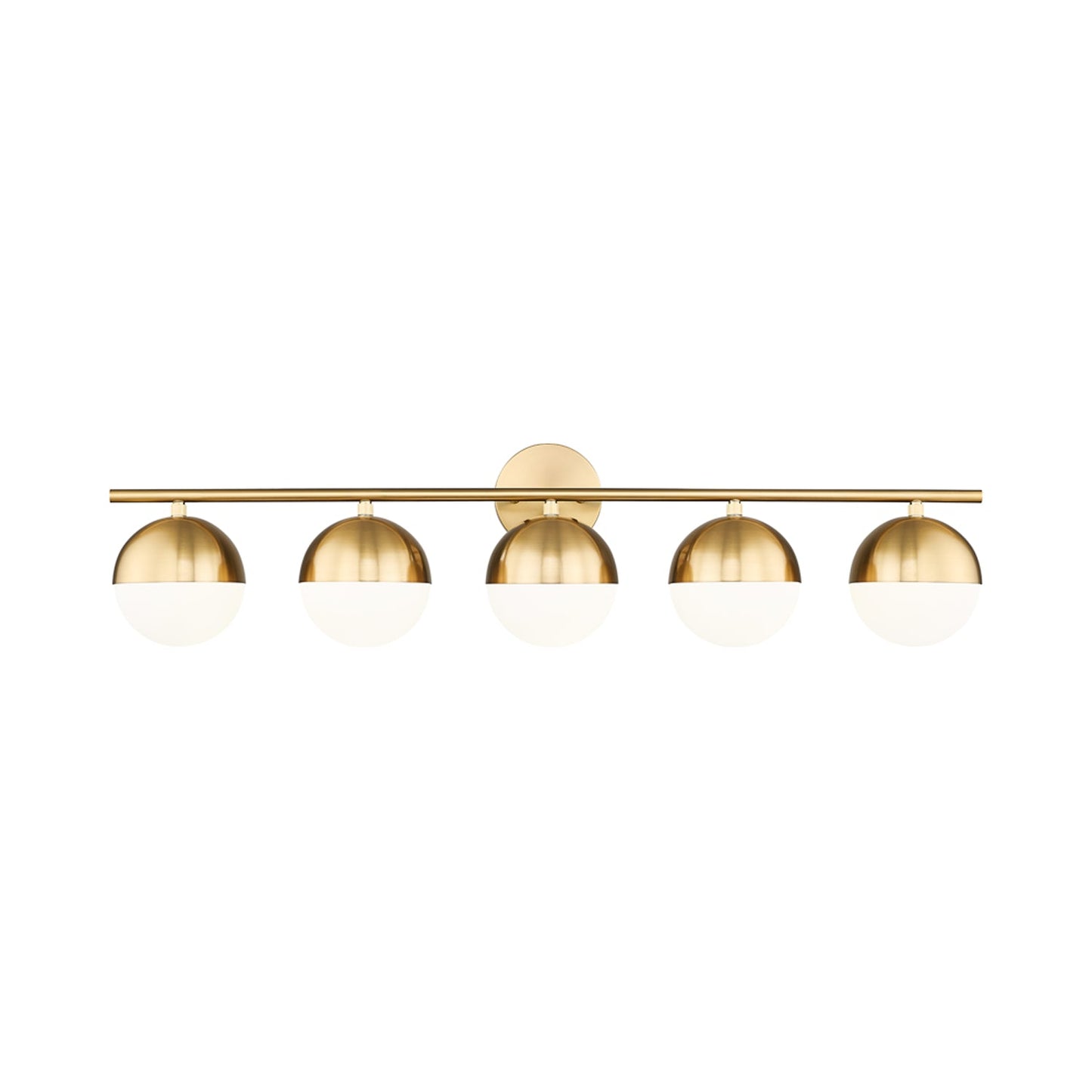 Realm Sphere Bath Vanity Light in Modern Gold (5-Light).