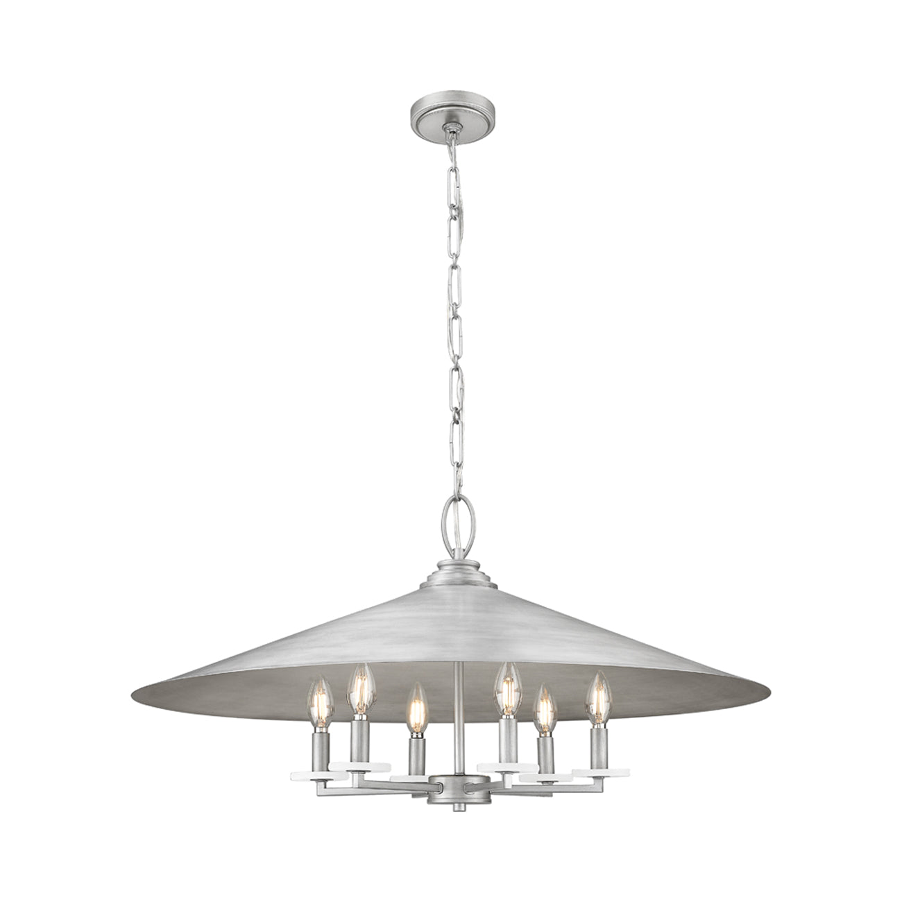 Rialto Pendant Light in Silver (6-Light).
