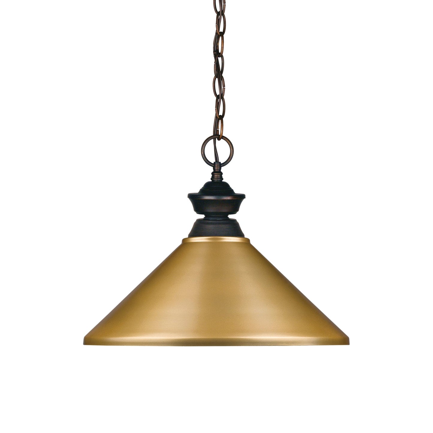 Riviera Cone Pendant Light in Satin Gold.