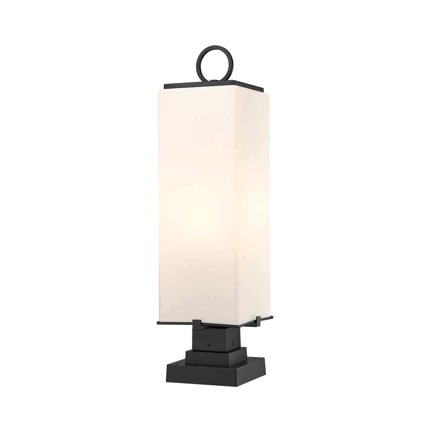 Sana Outdoor Pier Mount Light in White Opal (28.63-Inch).
