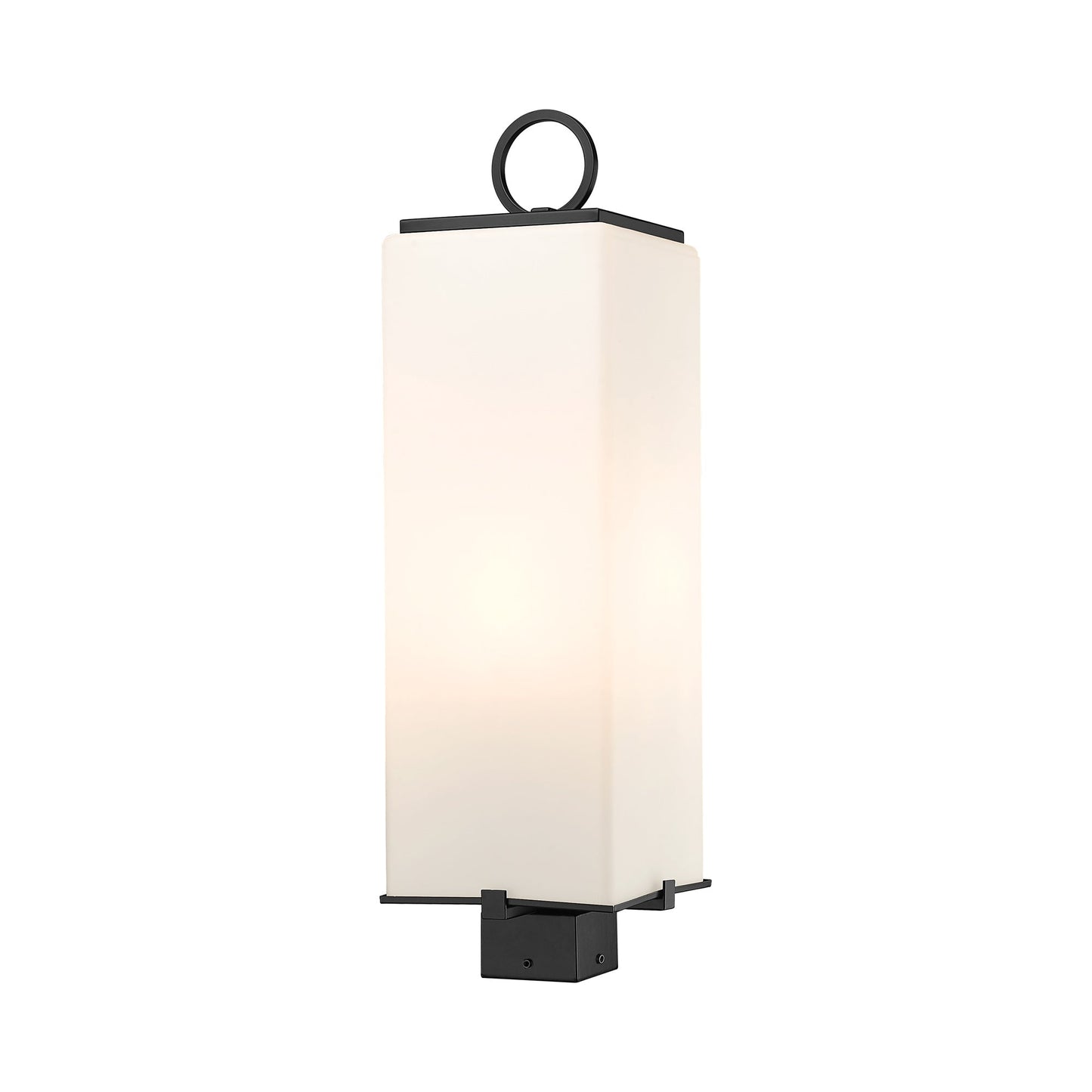 Sana Outdoor Square Post Light in White Opal (26.25-Inch).
