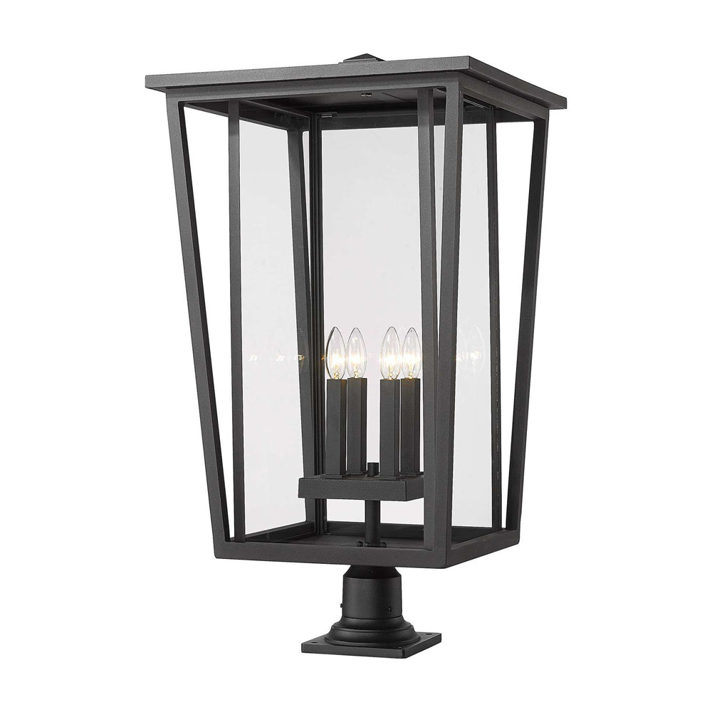 Seoul 533PM Outdoor Pier Mount Light in Black (32.63-Inch).