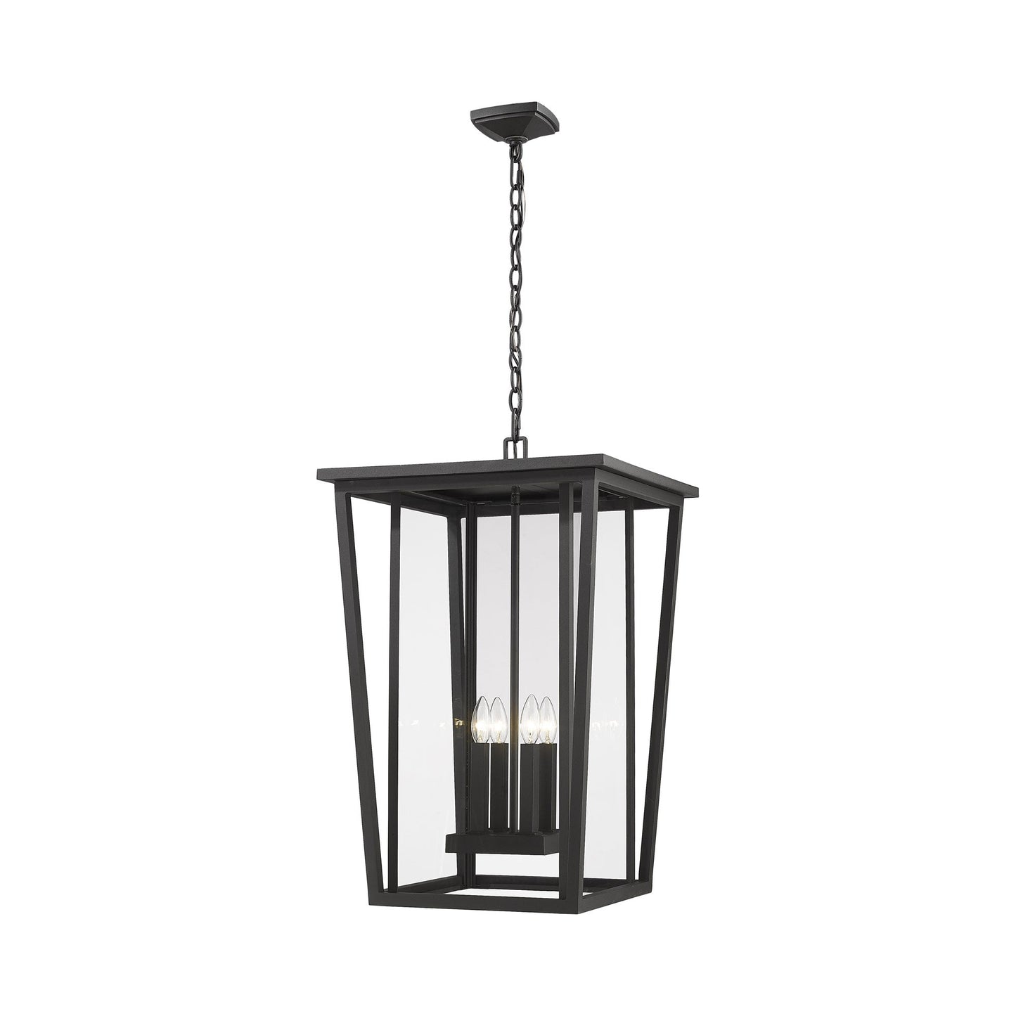 Seoul Outdoor Pendant Light in Black (28-Inch).