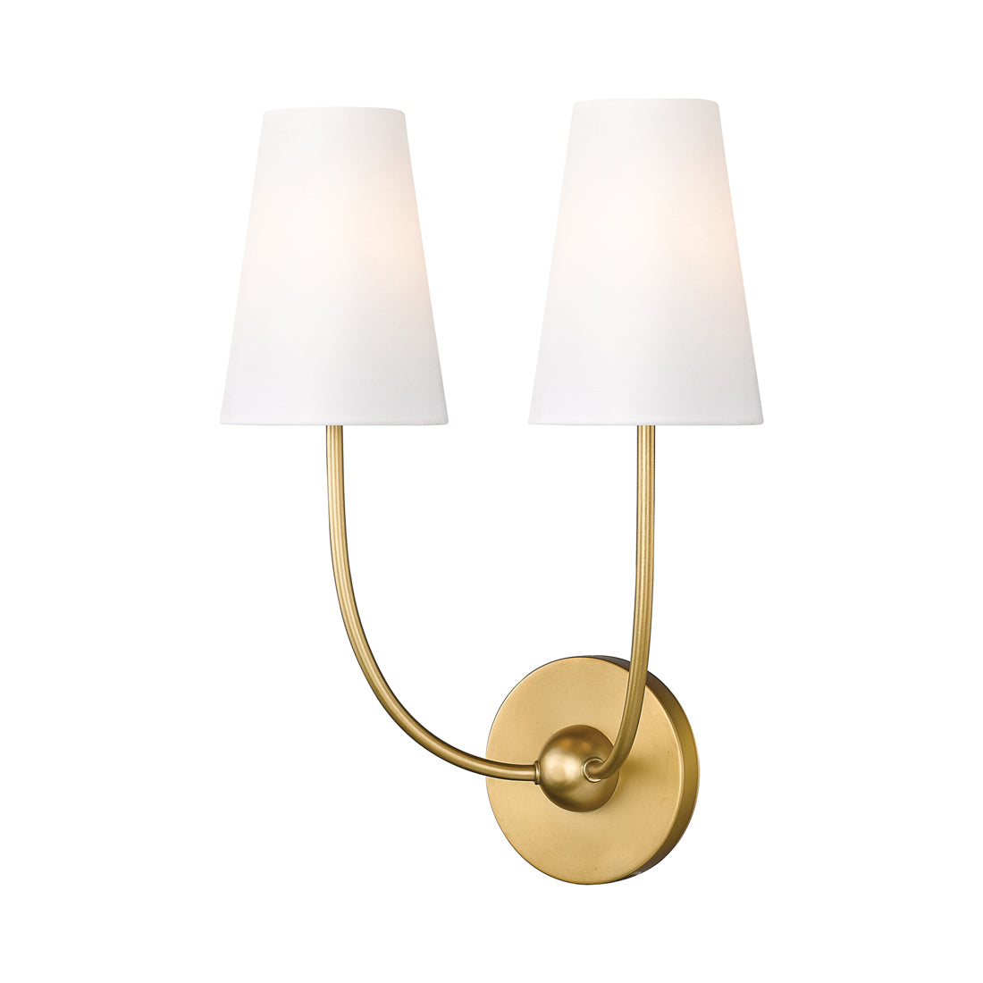 Shannon Wall Light in Rubbed Brass (2-Light).