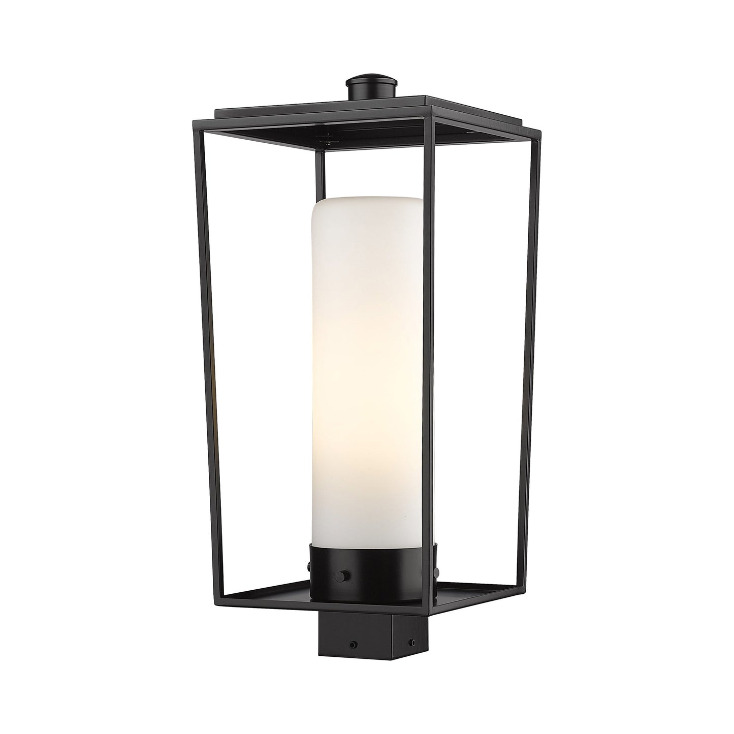 Sheridan Outdoor Square Post Light in White Opal (22.25-Inch).