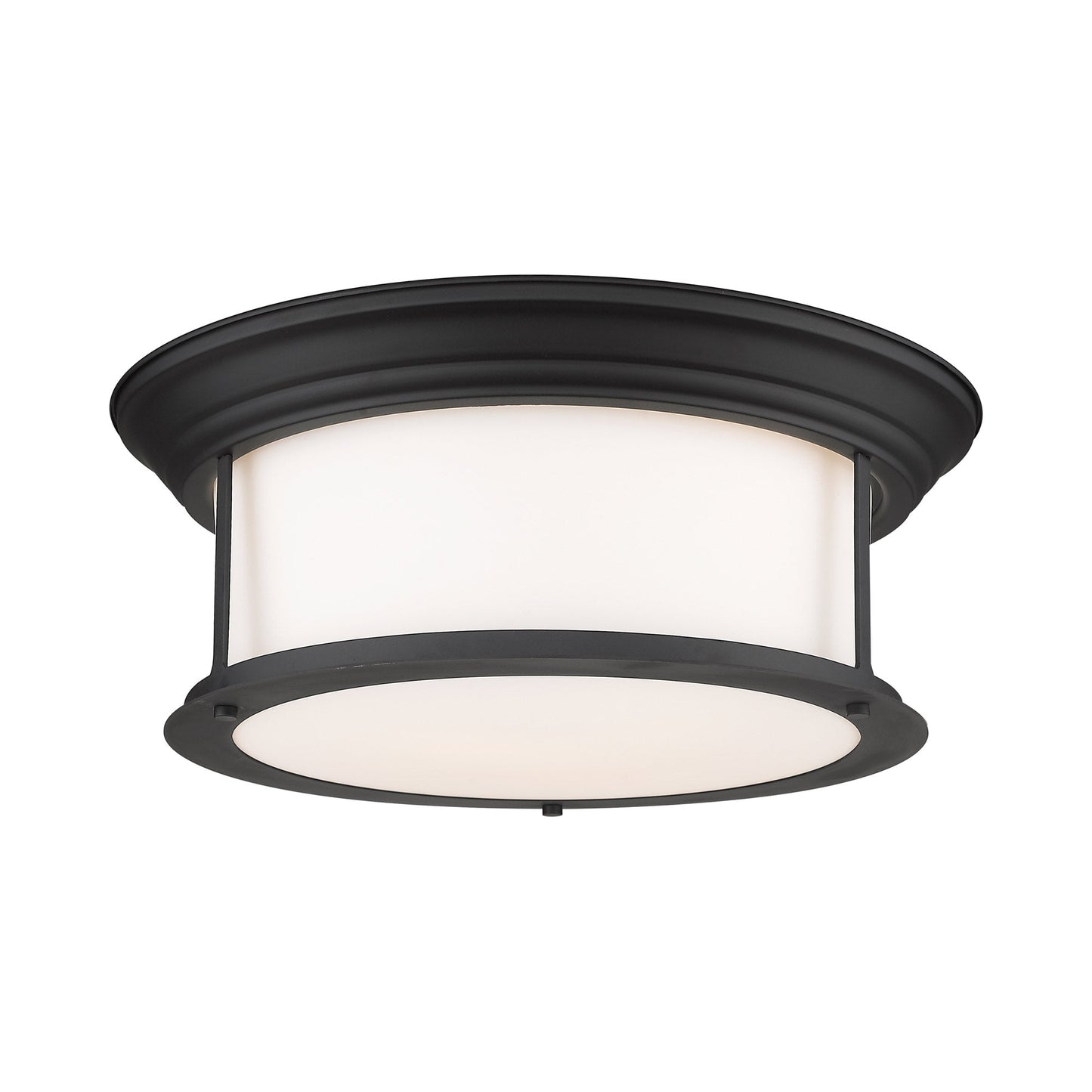 Sonna Flush Mount Ceiling Light in Matte Black (15.5-Inch/Matte Opal).