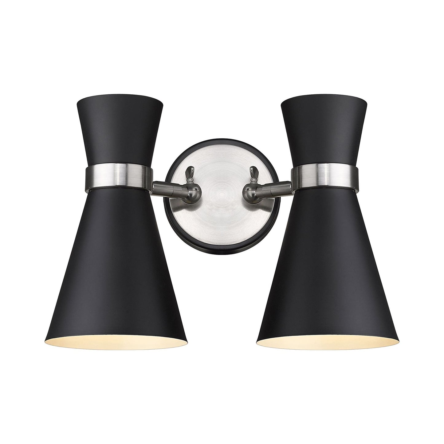 Soriano Wall Light in Matte Black/Brushed Nickel (2-Light).