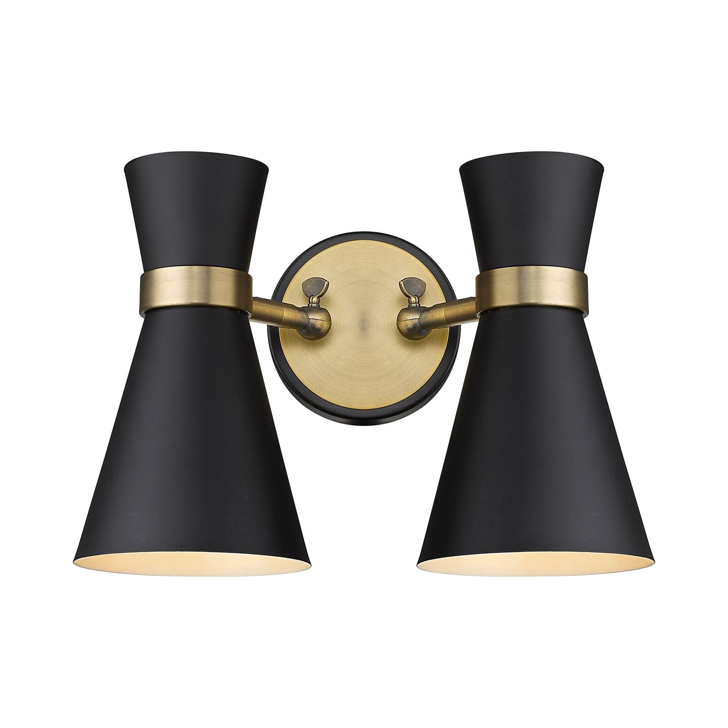 Soriano Wall Light in Matte Black/Heritage Brass (2-Light).