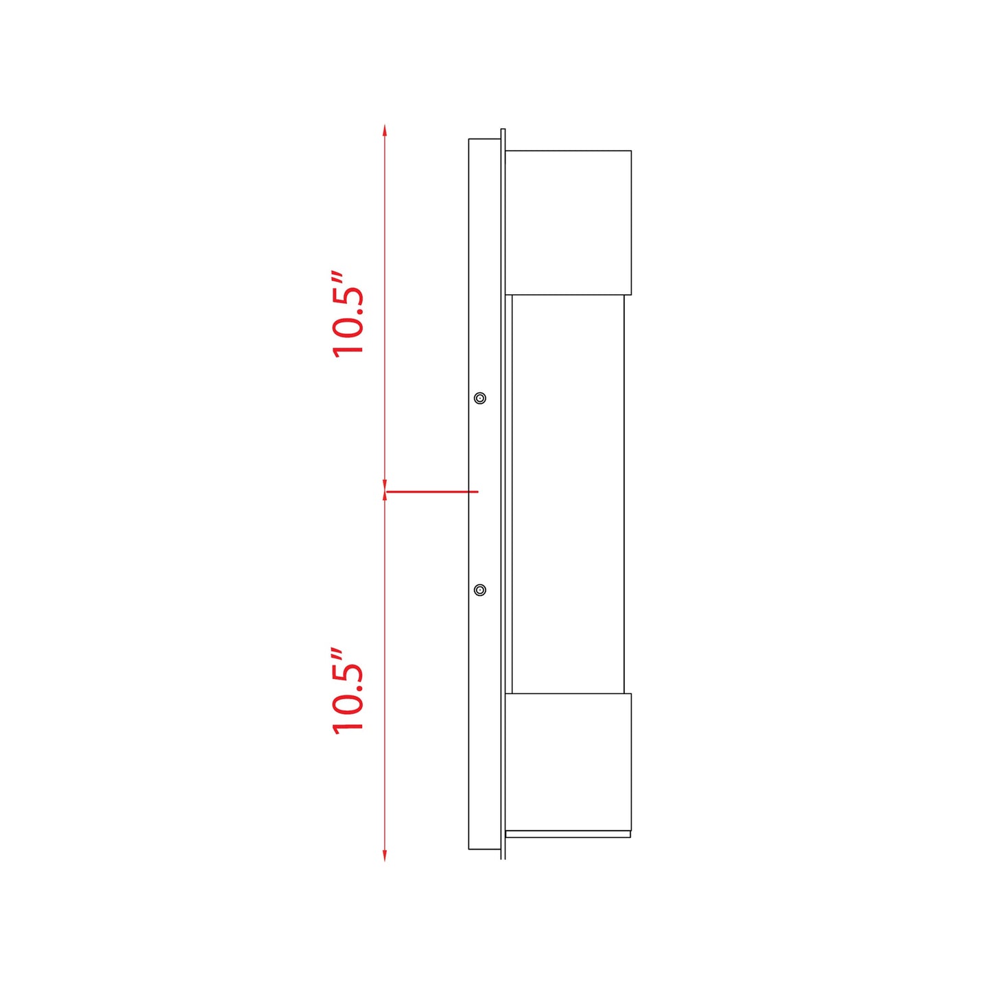 Striate Outdoor LED Wall Light - line drawing.